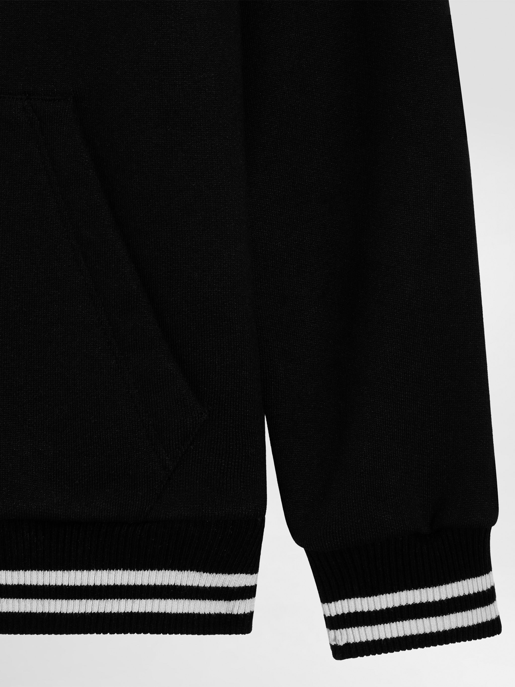 Cappuccio Con Zip Black Felpa