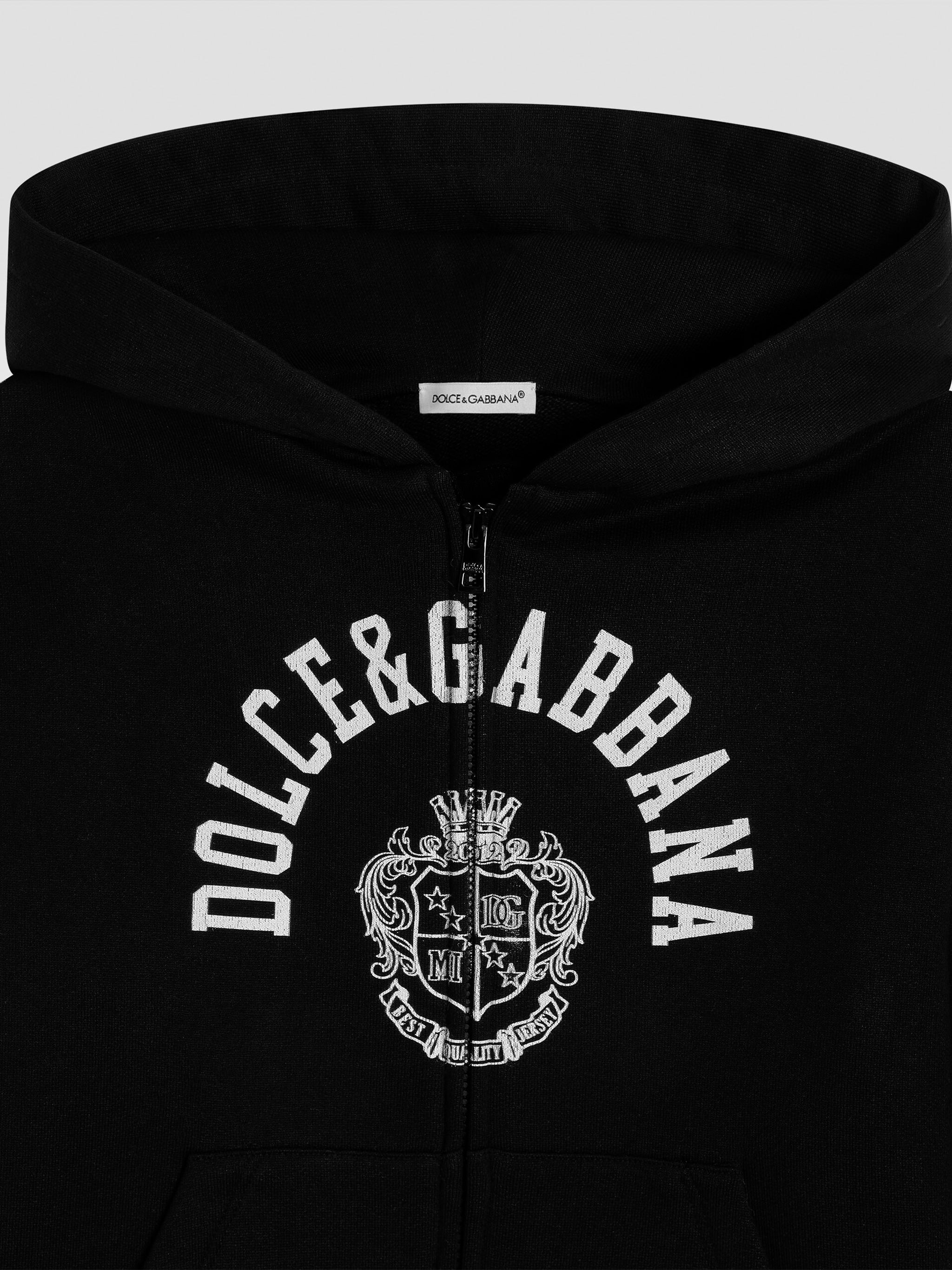 Cappuccio Con Zip Black Felpa