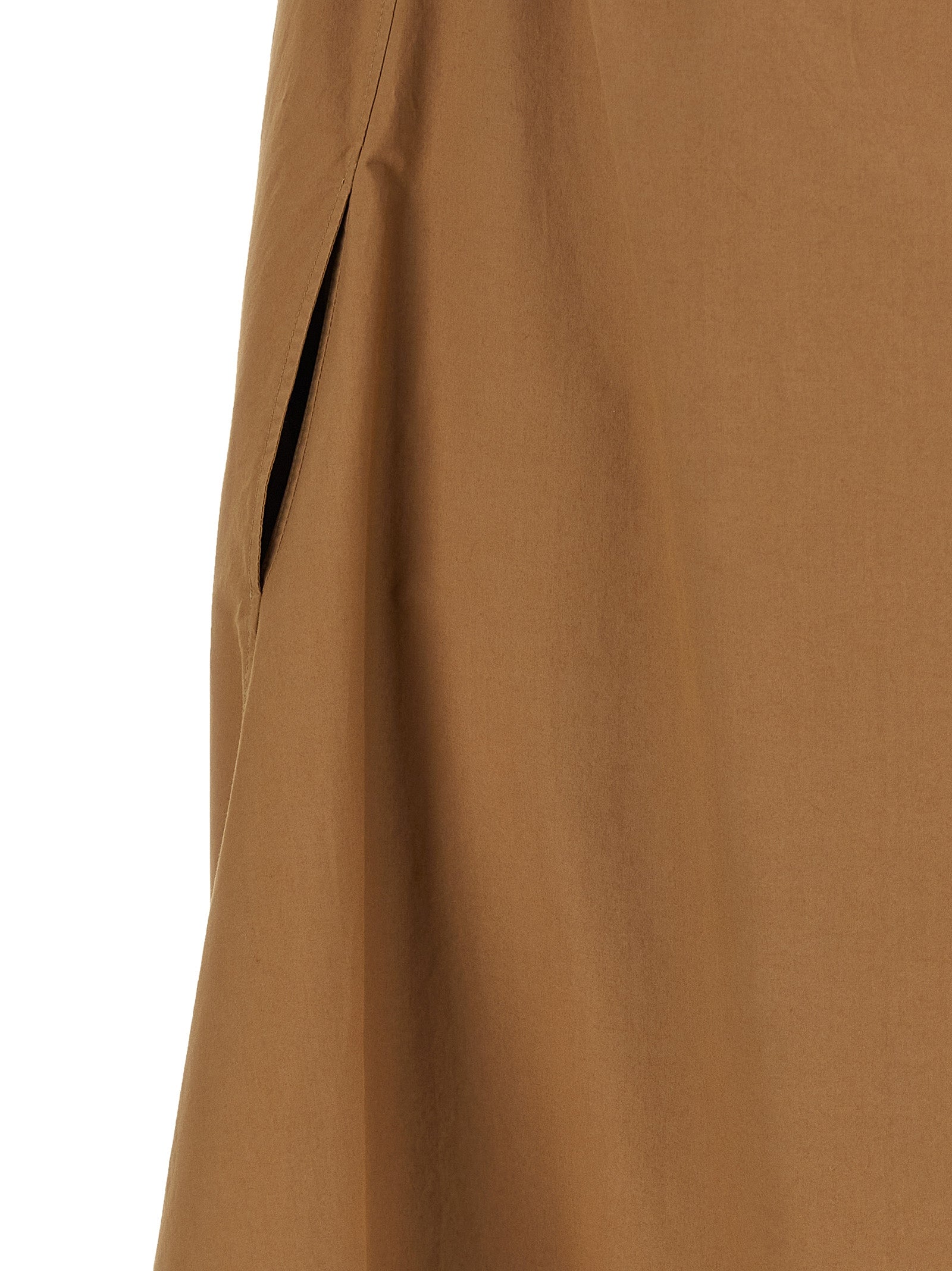 Flounce dress Brown Cotton