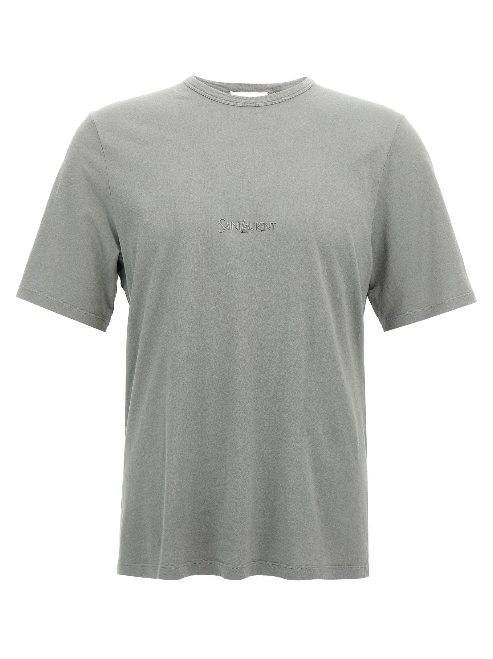 Logo embroidery t-shirt Gray Cotton
