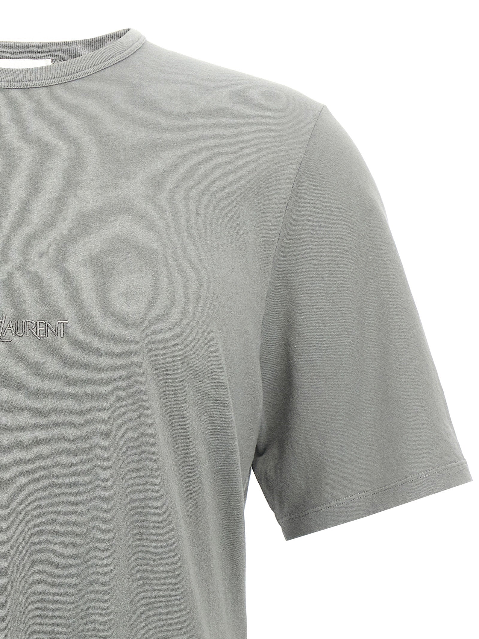 Logo embroidery t-shirt Gray Cotton