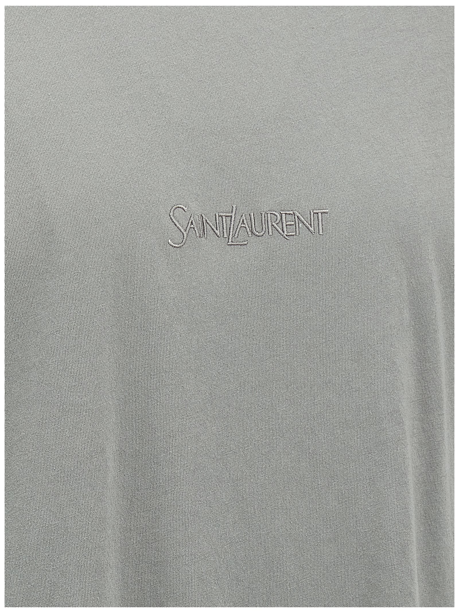 Logo embroidery t-shirt Gray Cotton