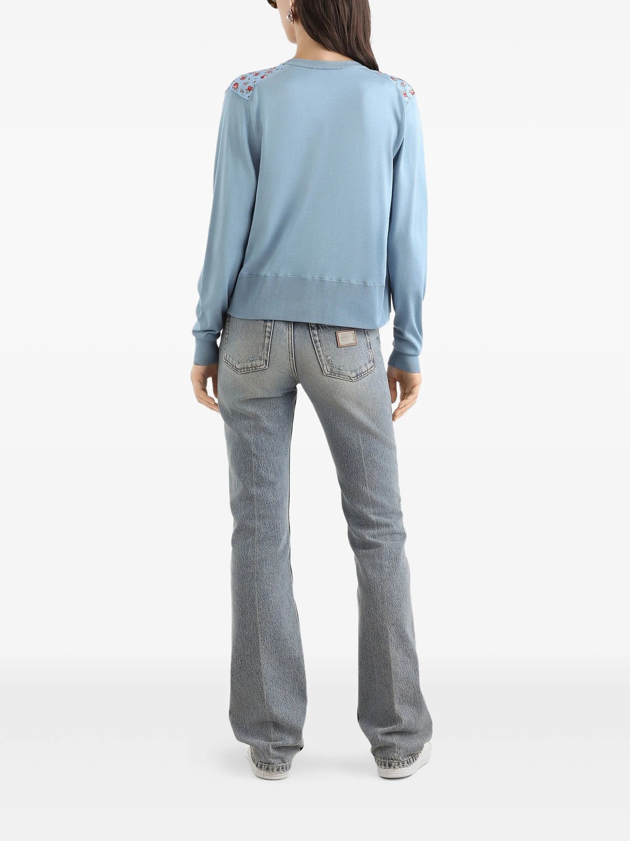 Cardigan Con Twill Blue Maglia