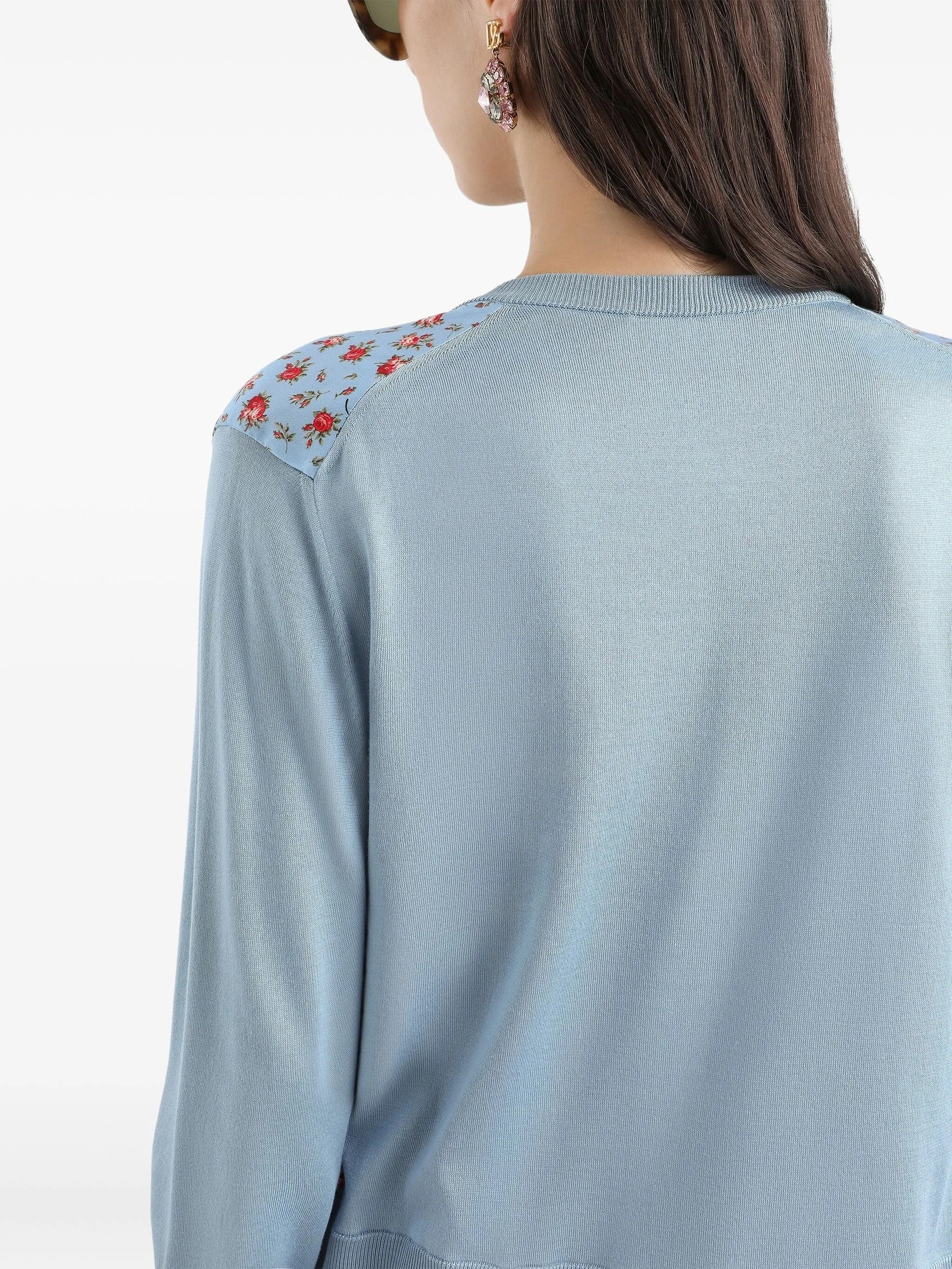 Cardigan Con Twill Blue Maglia