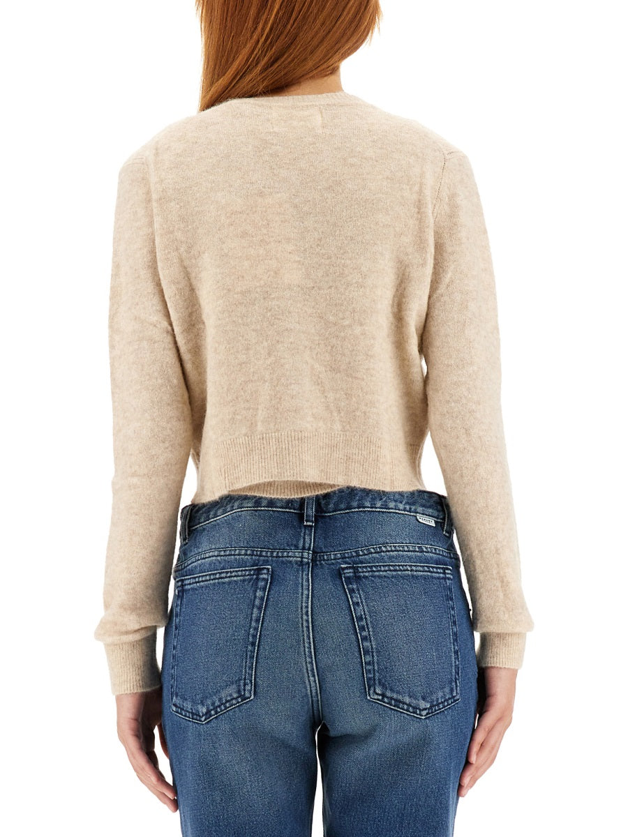 Beige Slim Fit Cardigan Baby Alpaca Jumpers