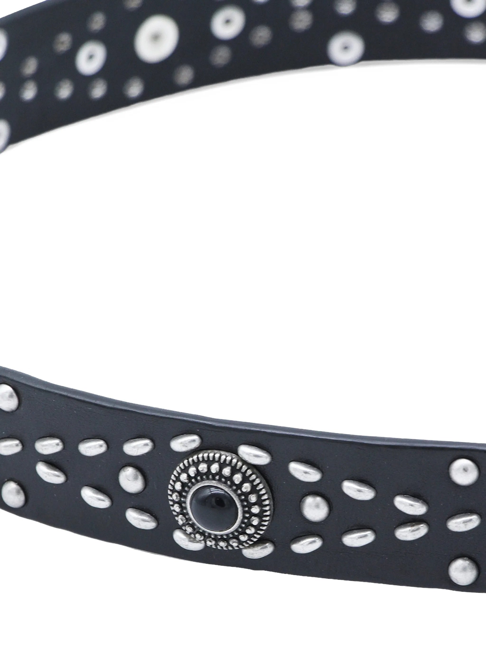 Studded Belt Black Leather | Cintura