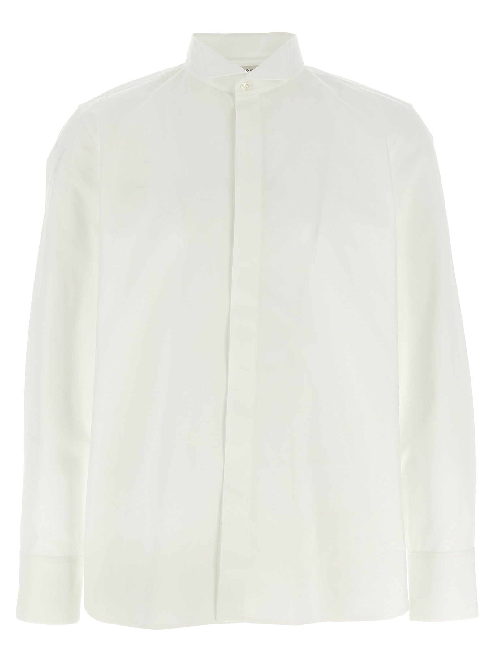 Flap collar shirt White Cotton Shirt, Blouse