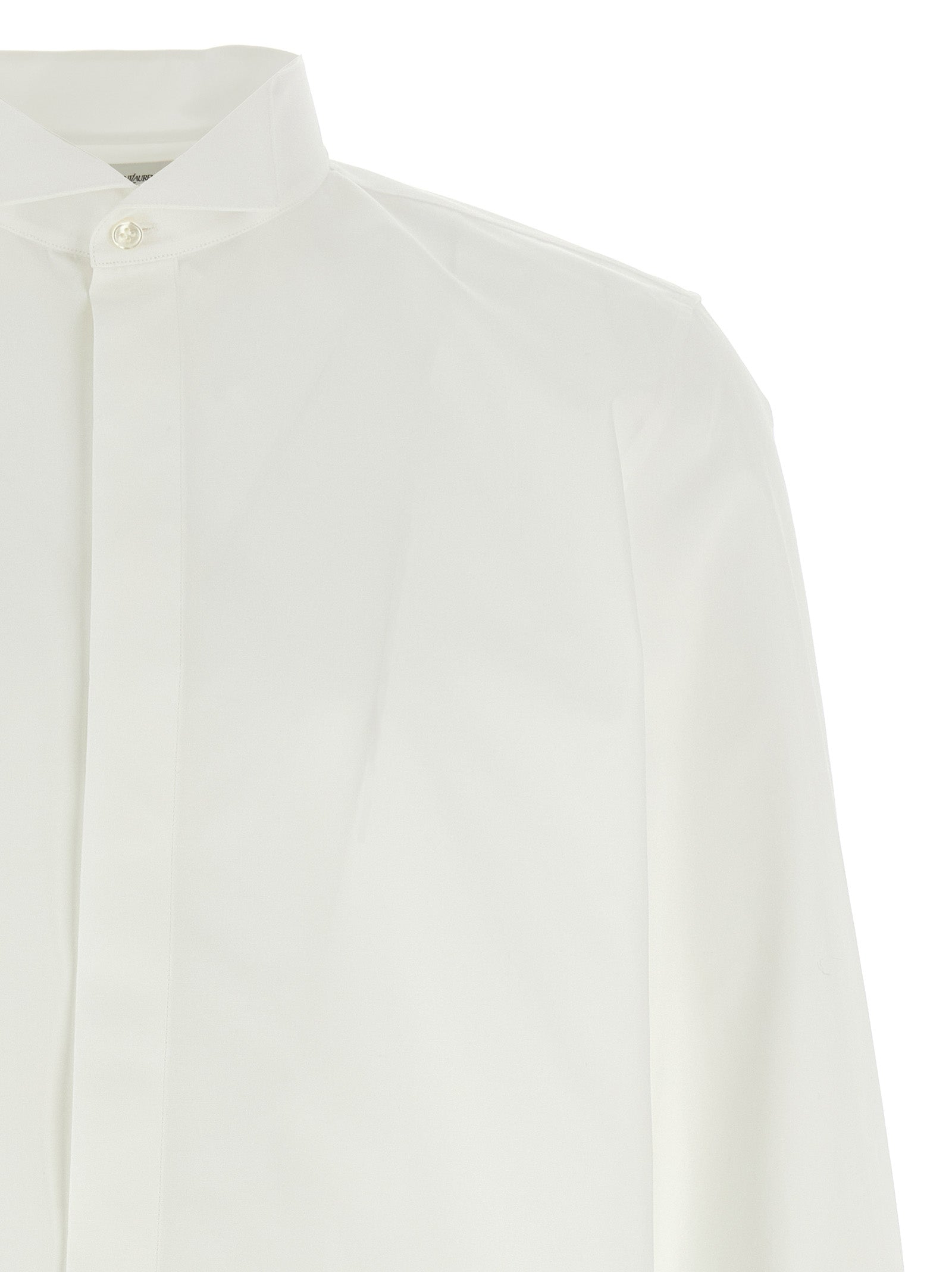 Flap collar shirt White Cotton Shirt, Blouse