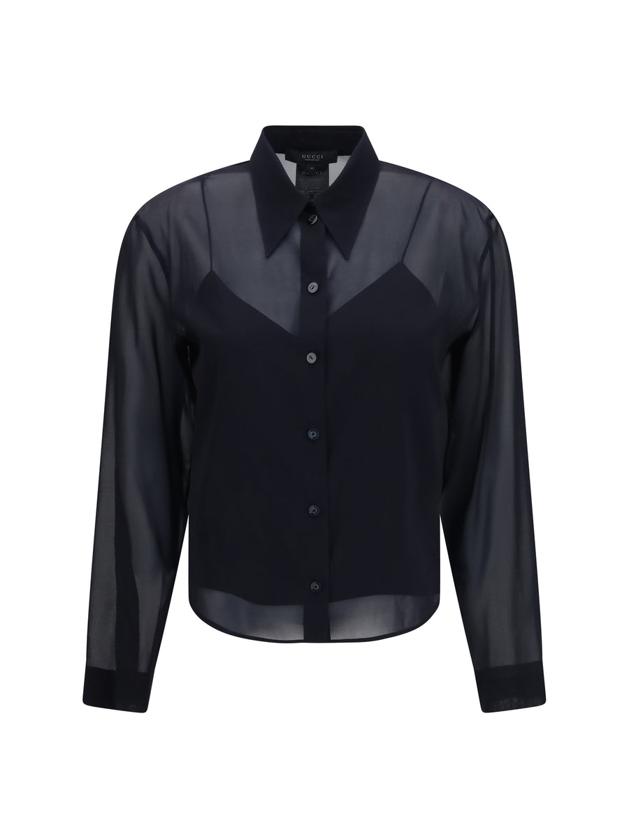 Gucci 88% Silk; 12% Elastane shirt in black