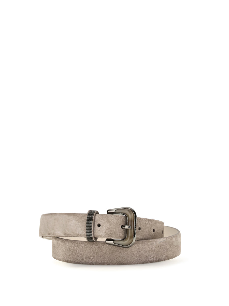 Suede Belt With Shiny Loop Shore Calf Leather Bos Taurus E Braces