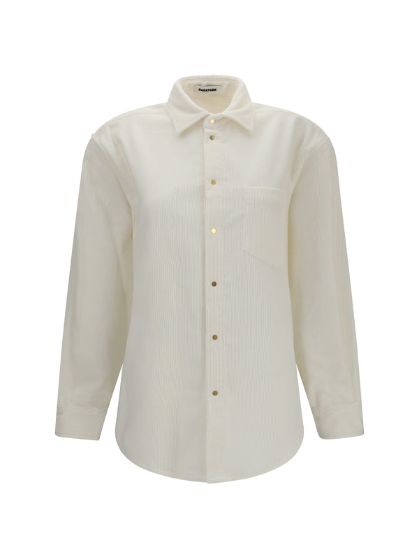 Anne Corduroy Shirt White Cotton; Elastane