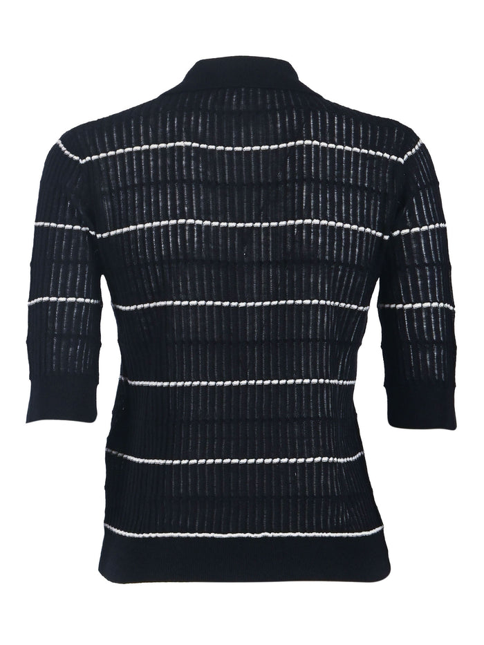 SWEATER Blue Silk Wool Crewneck