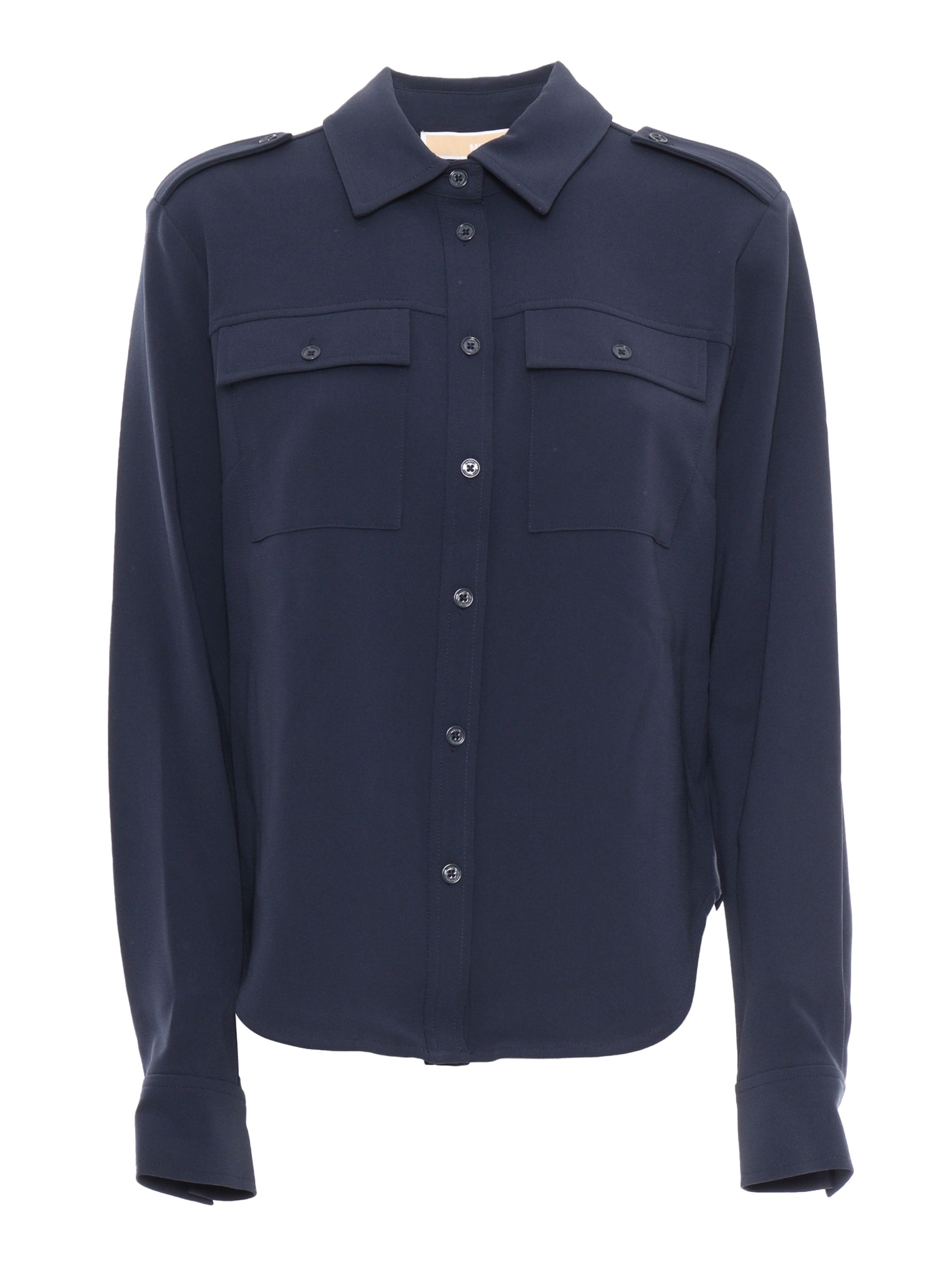 Fitted Army Shirt Blue Triacetate Polyester