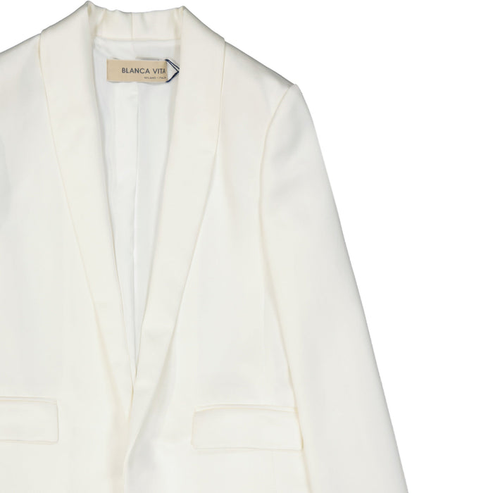Blanca Vita Satin Effect Jacket White Polyester
