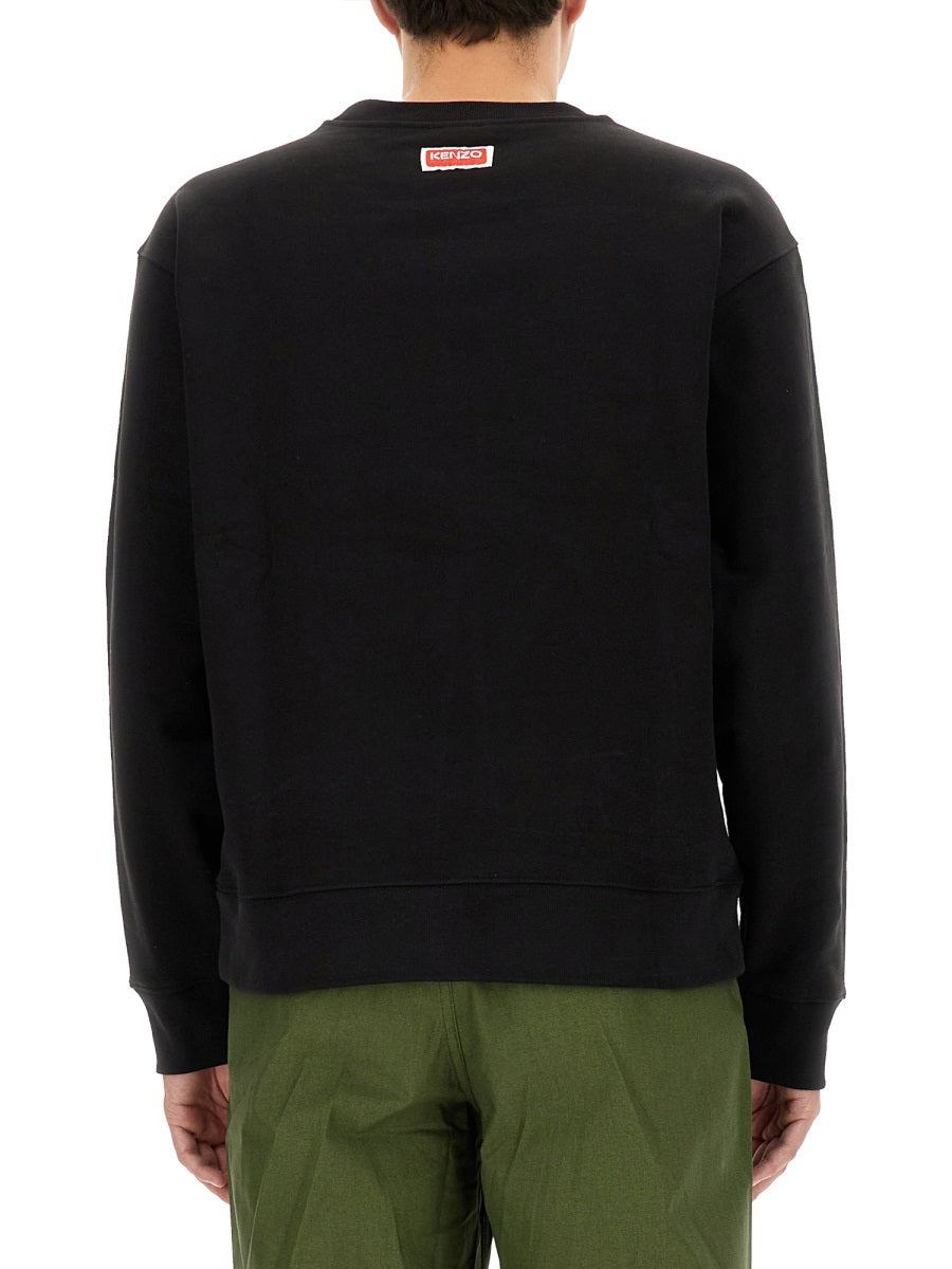 Flower Boke Sweatshirt Black Cotton Sweatshirts