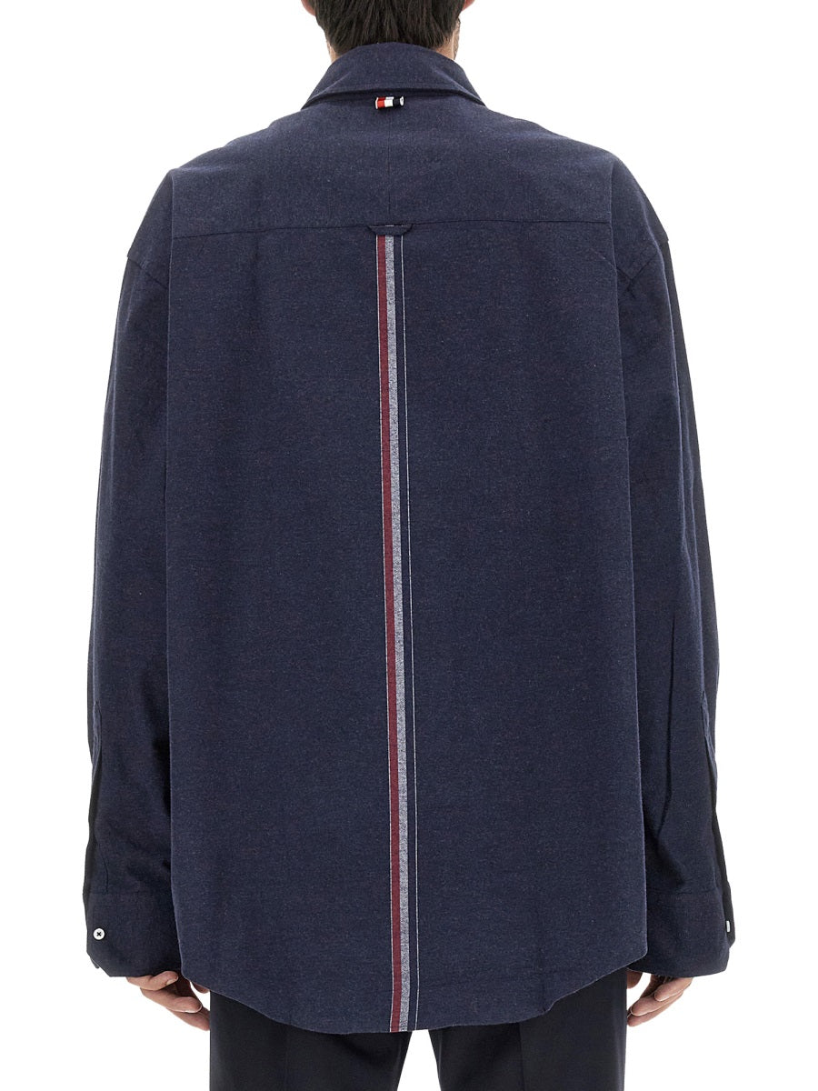 4bar Shirt Blue Cotton