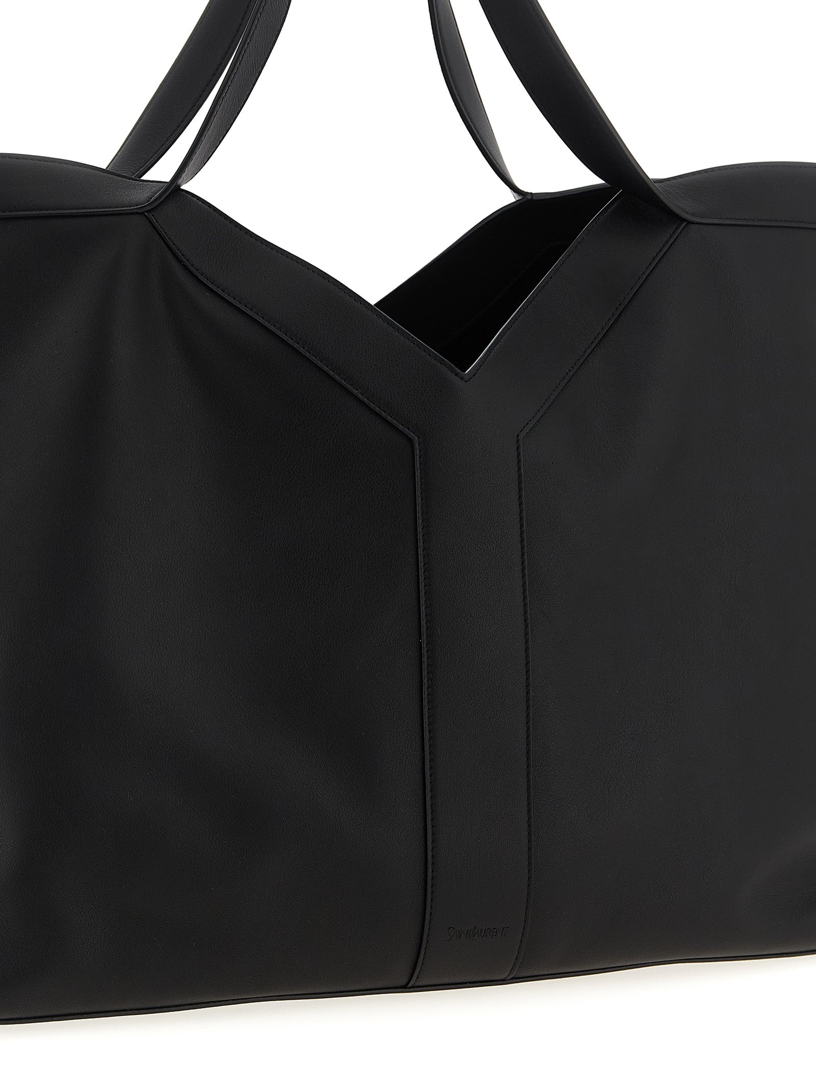 Y large shopping bag Black Calfskin Leather (bos Taurus) Tote