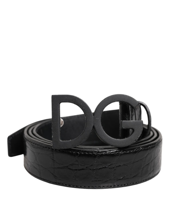 Dolce & Gabbana Caimano Leather belt in black