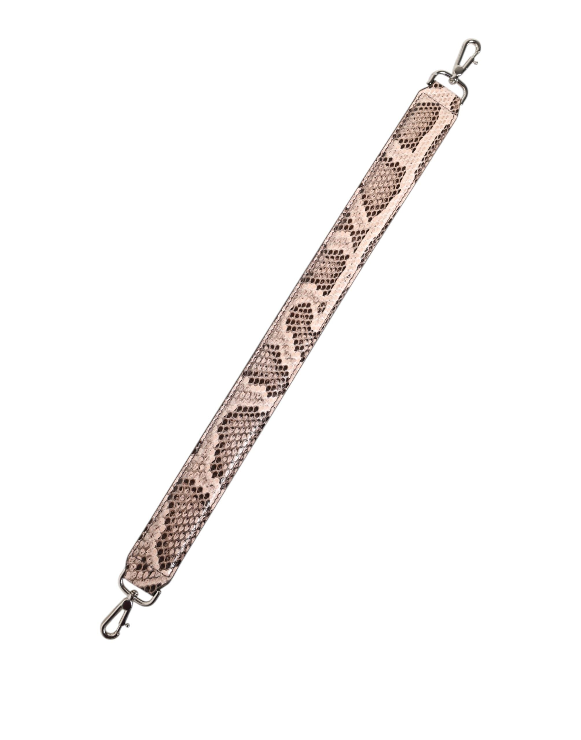 Beige Exotic Leather Handbag Accessory Shoulder Strap Python Bag
