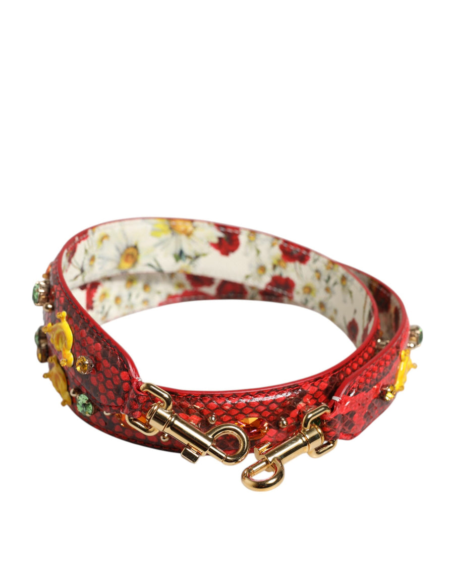 Dolce & Gabbana 100% Python Leather shoulder strap in red