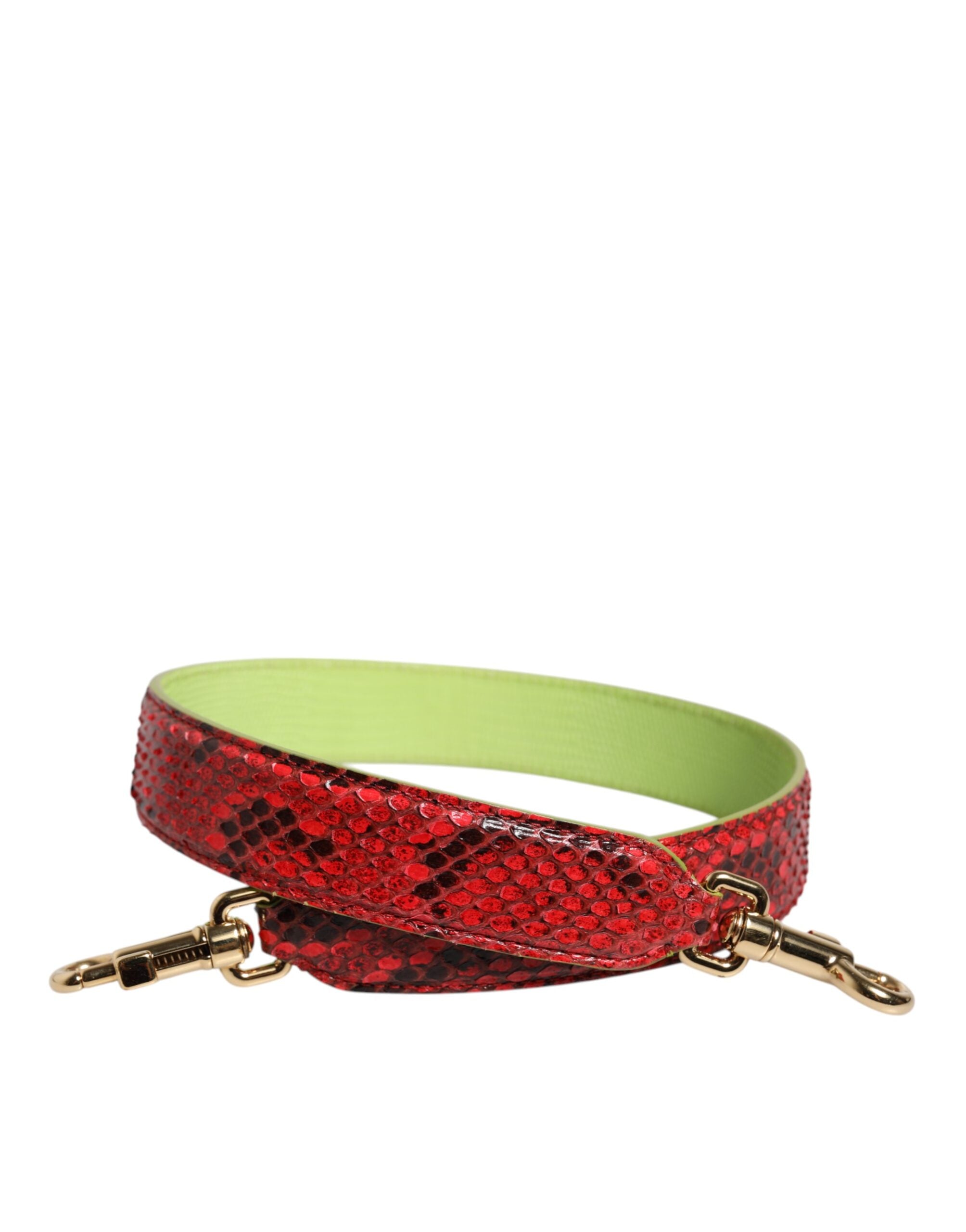 Red Exotic Leather Handbag Accessory Shoulder Strap Python Calf Bag