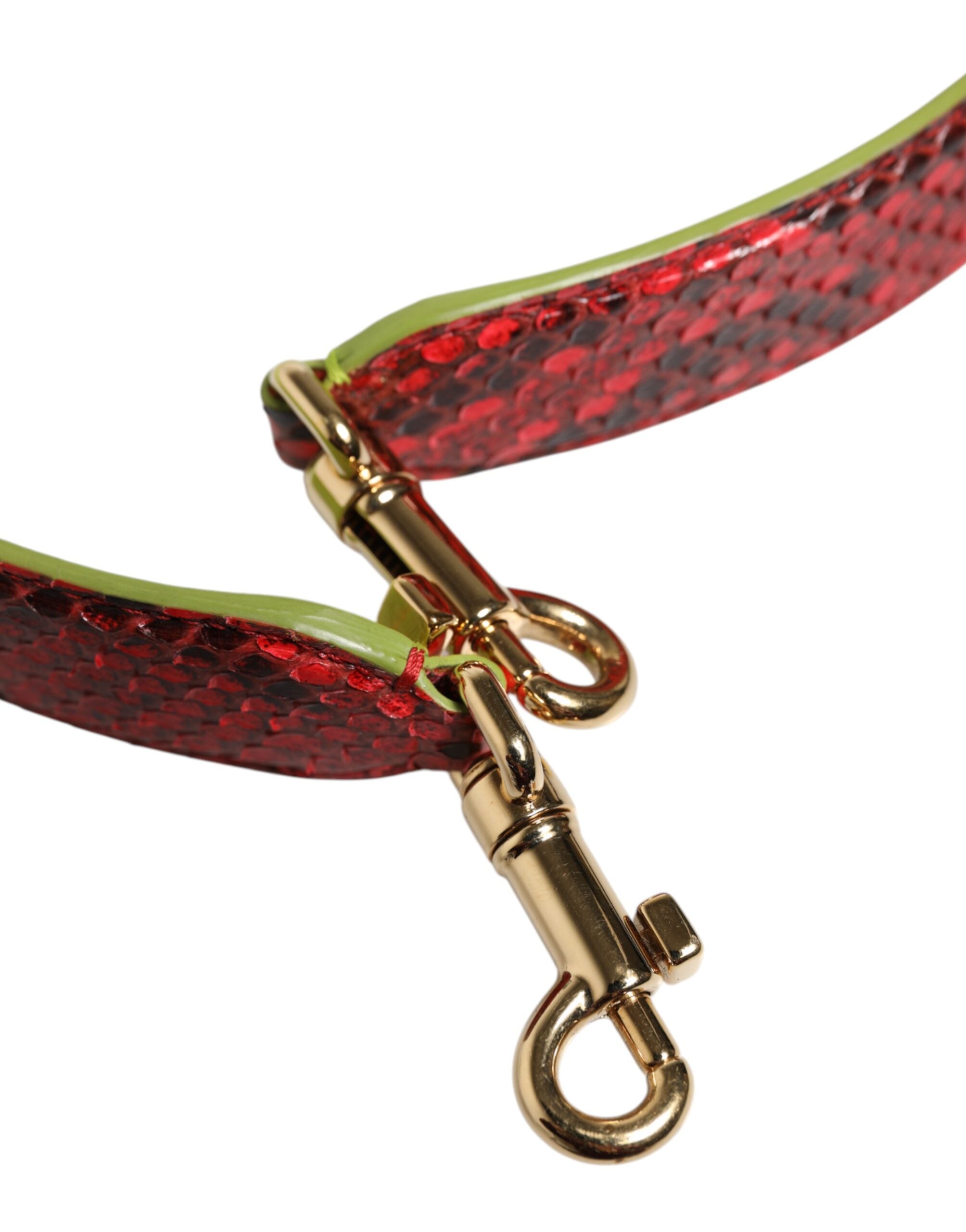 Red Exotic Leather Handbag Accessory Shoulder Strap Python Calf Bag