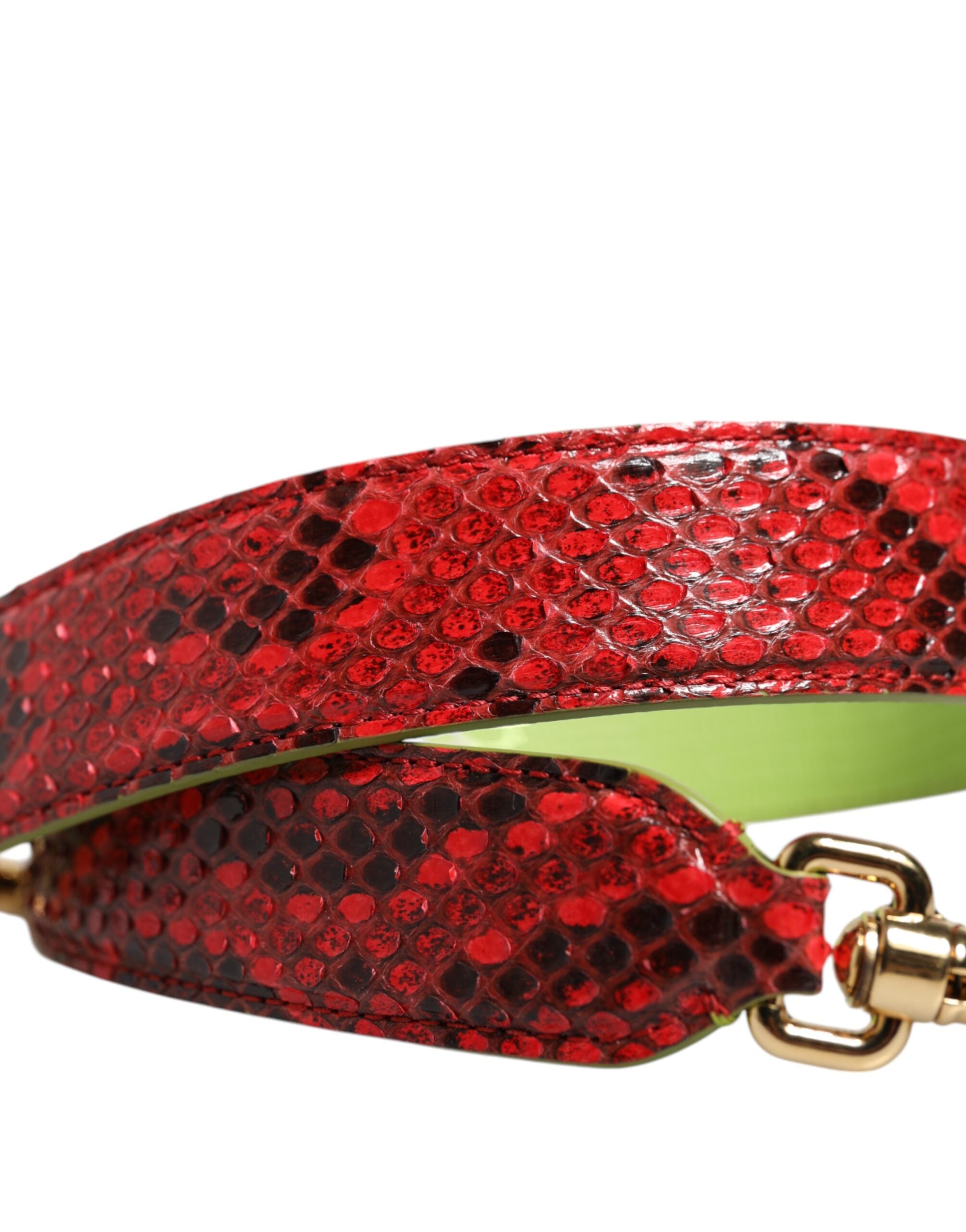 Red Exotic Leather Handbag Accessory Shoulder Strap Python Calf Bag