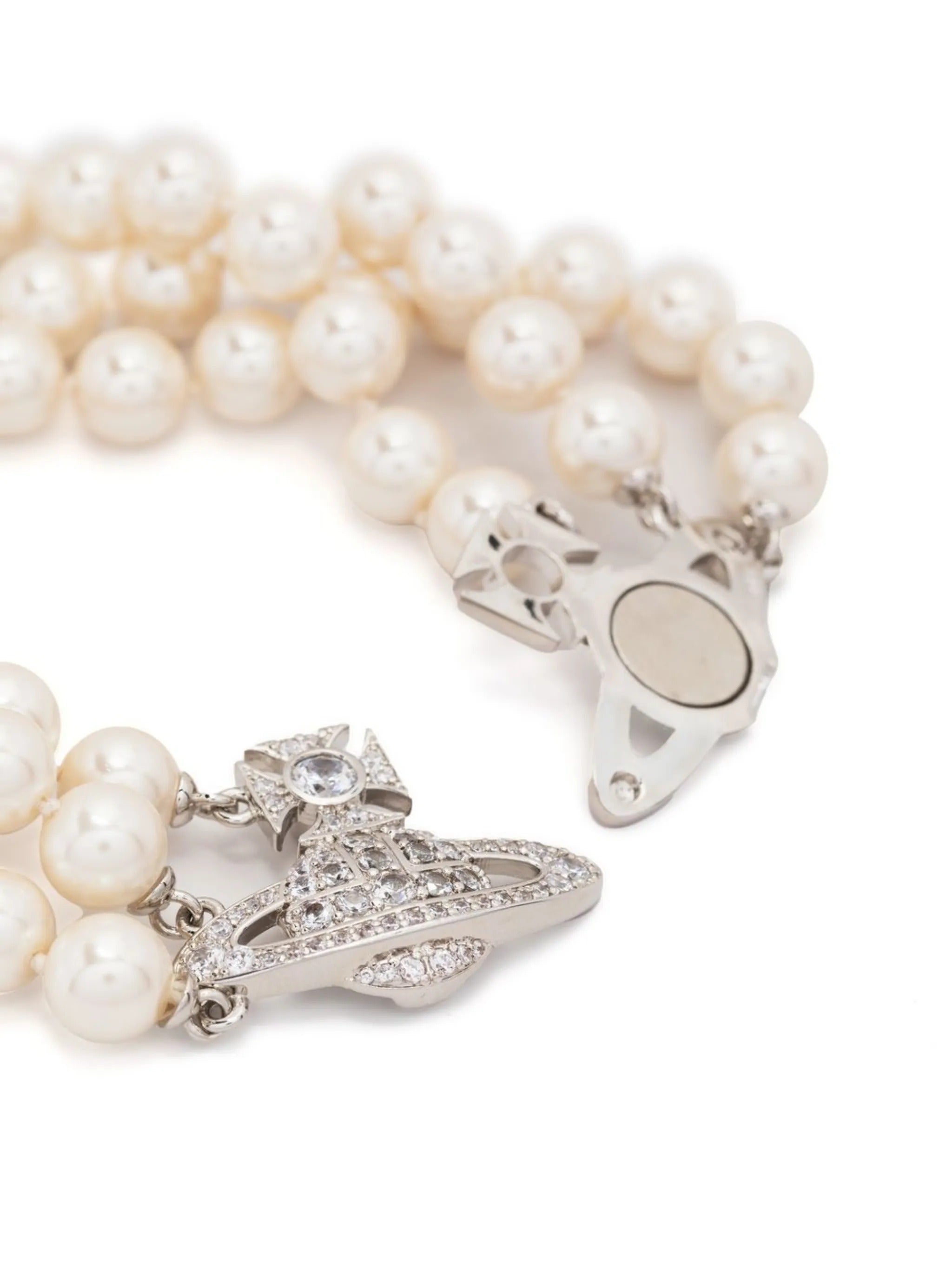 Graziella Three Row Pearl Bracelet Metallic Brass | Jewellery