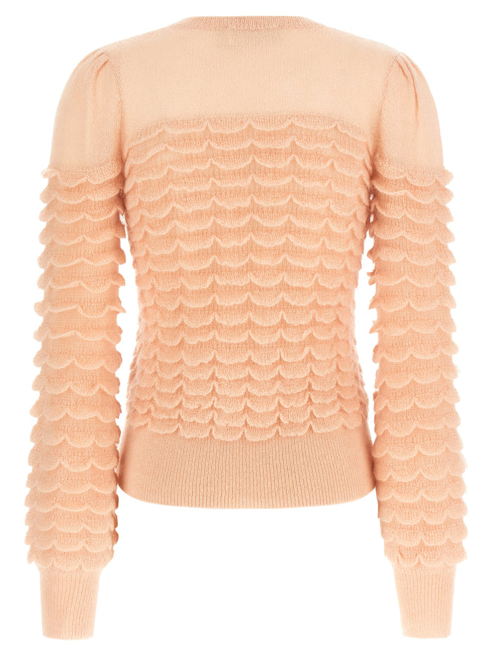 Hypnotic Scallop sweater Pink Mohair Wool Polyamide Sweater, Cardigans