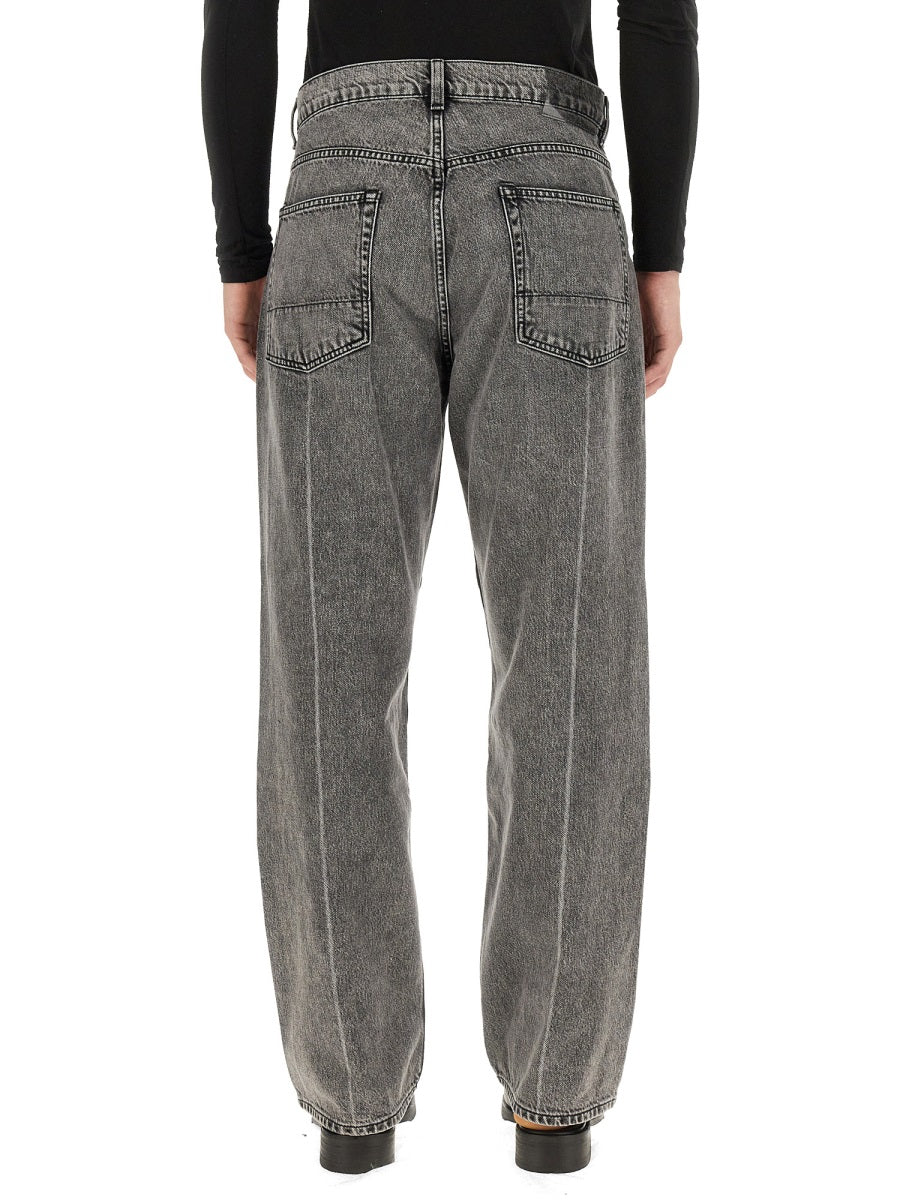 Extended Third Cut Jeans Black Cotton