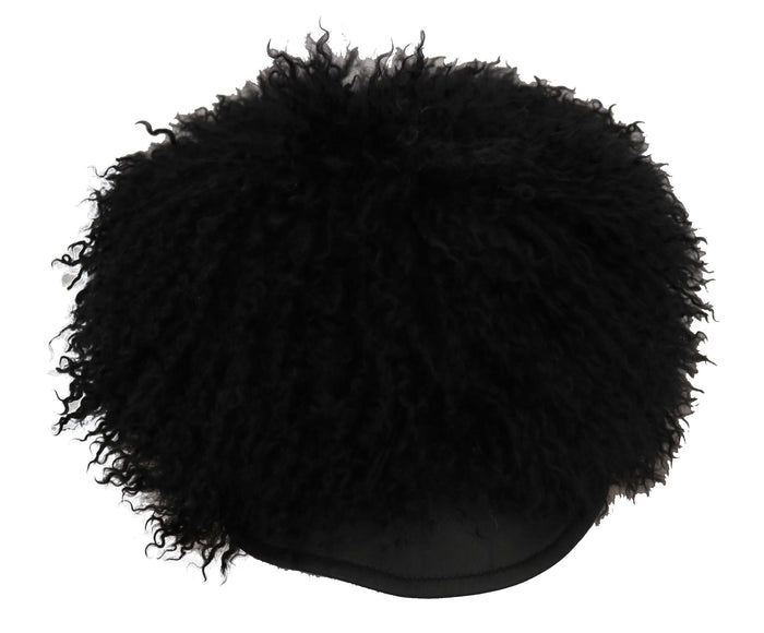 Dolce & Gabbana HAT70216 100% Tibet Lamb fur and leather fedora in black — view 2