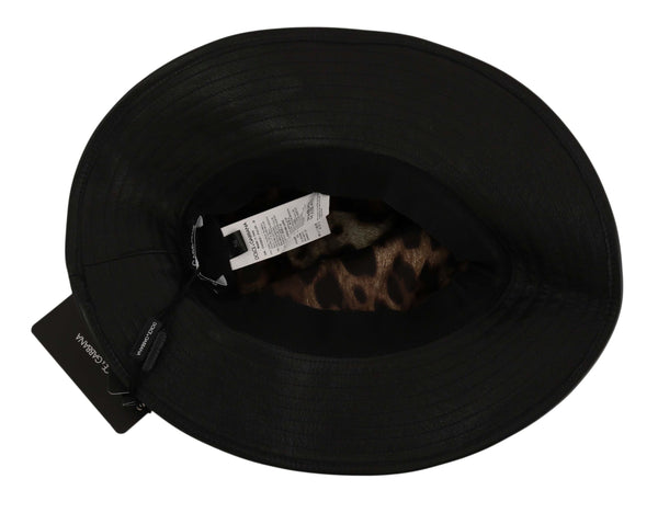 Dolce & Gabbana HAT70222 70% Leather bucket hat in black