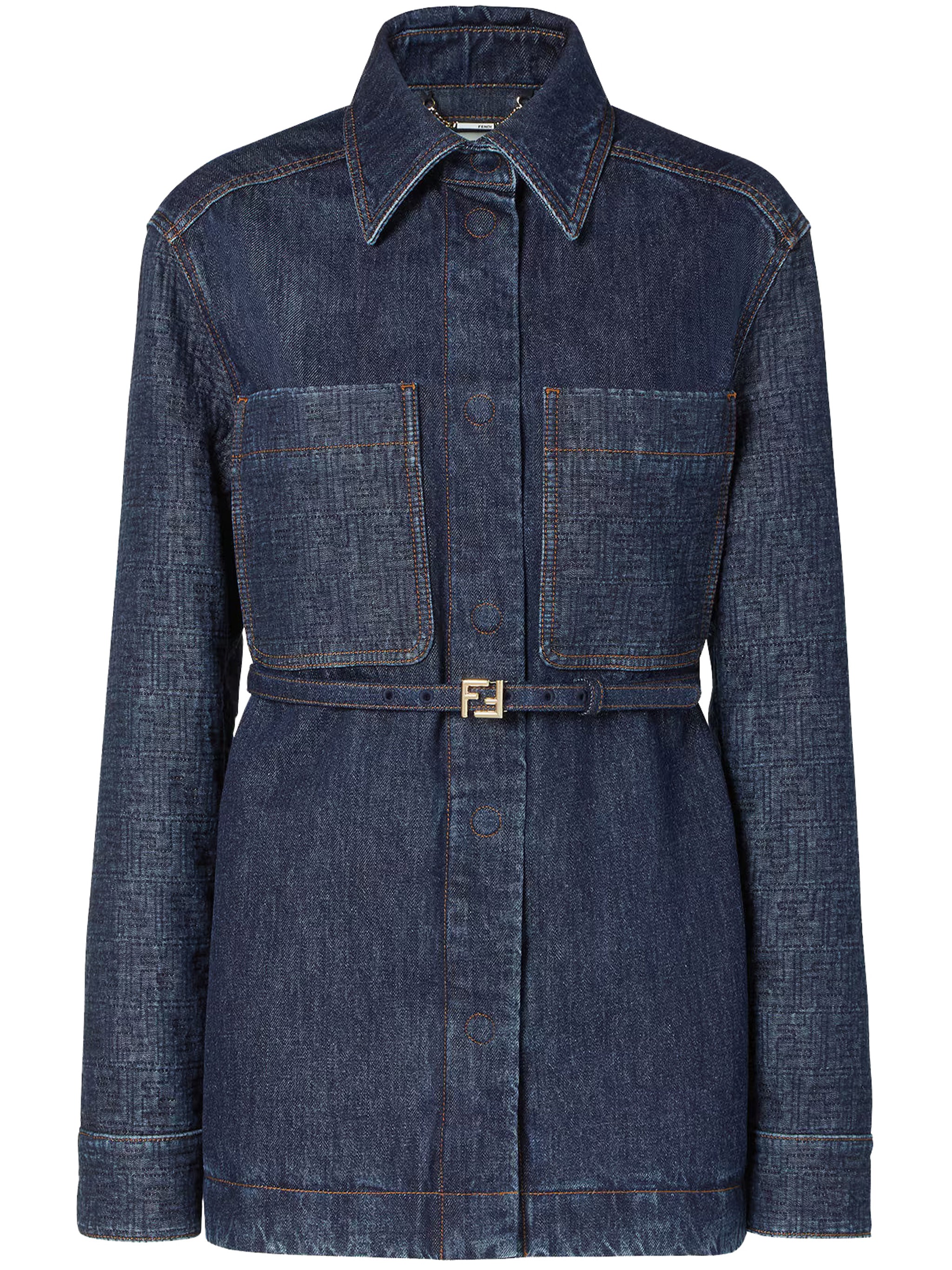 Giacca Ff Padded Denim Blue