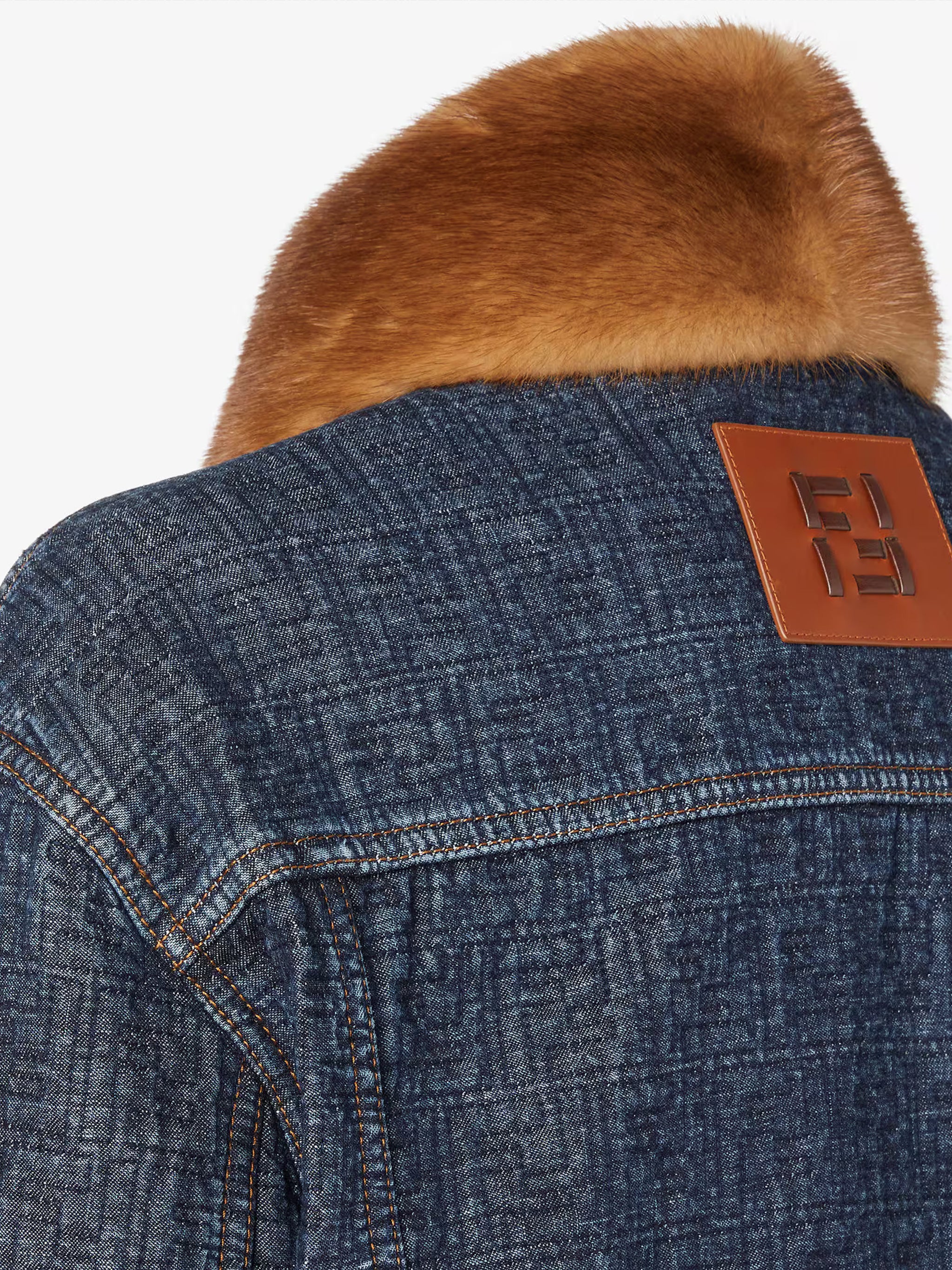 Jacket Ff Padded Denim Blue Giacca