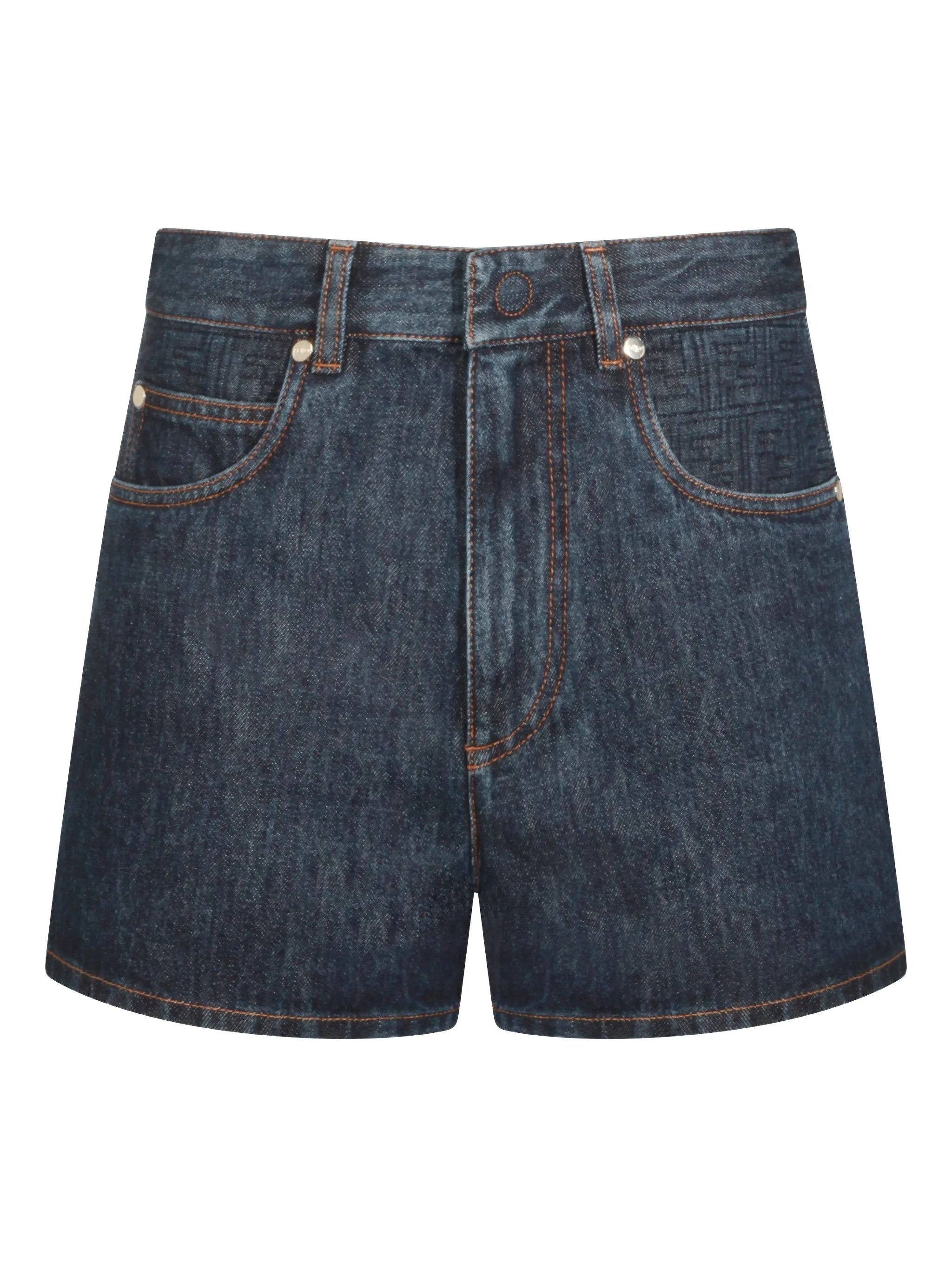 Short Ff Padded Denim Blue