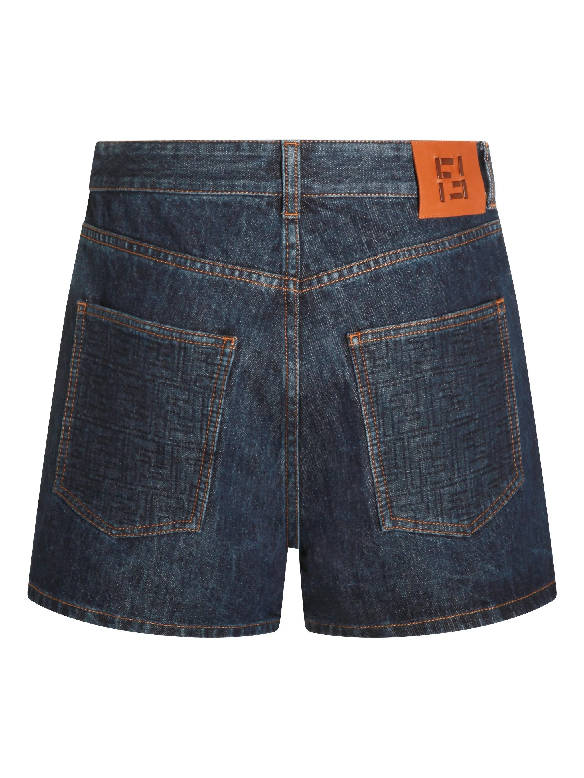 Short Ff Padded Denim Blue