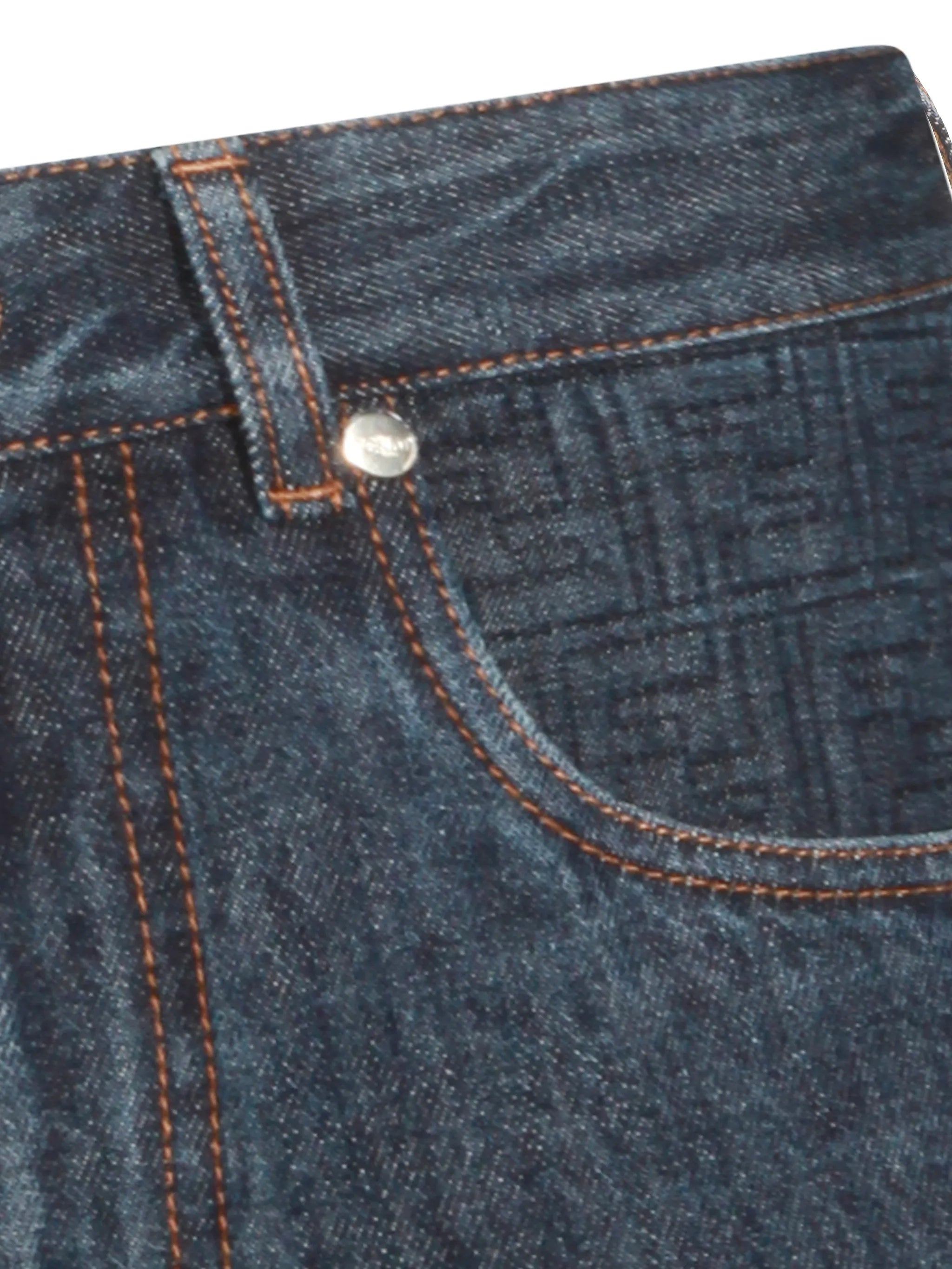 Short Ff Padded Denim Blue