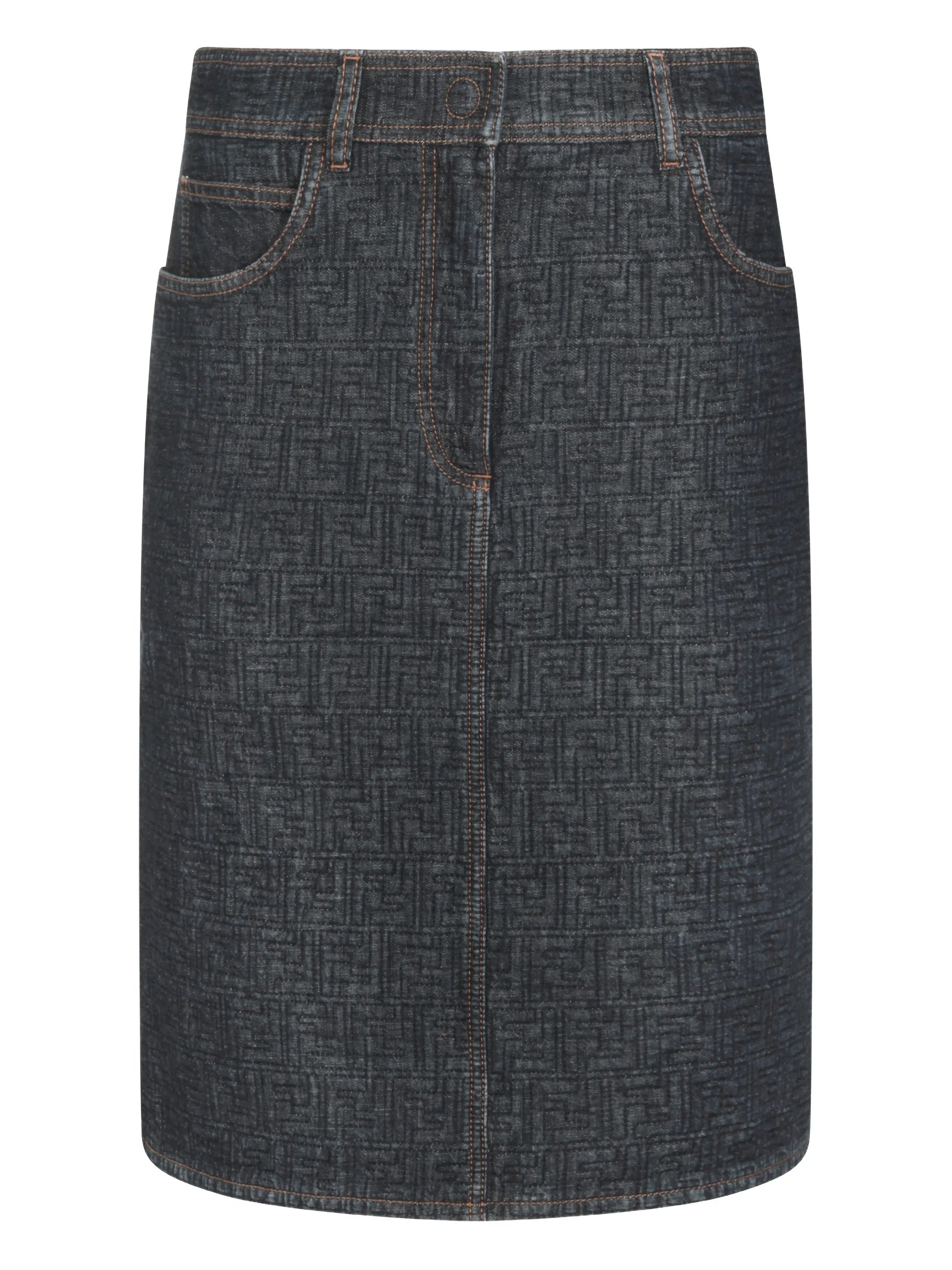 Gonna Ff Padded Denim Blue