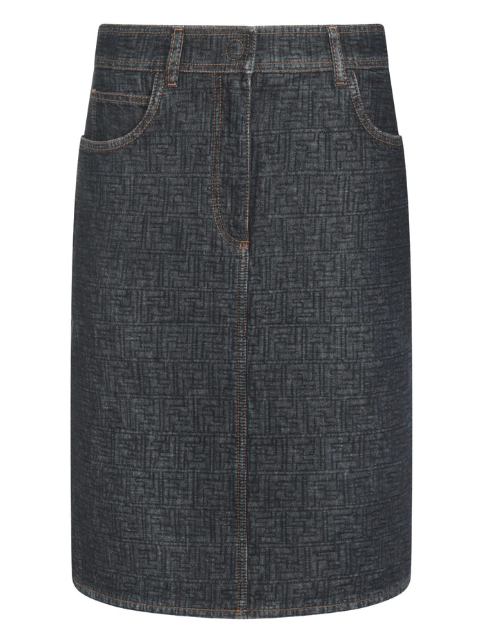 Gonna Ff Padded Denim Blue
