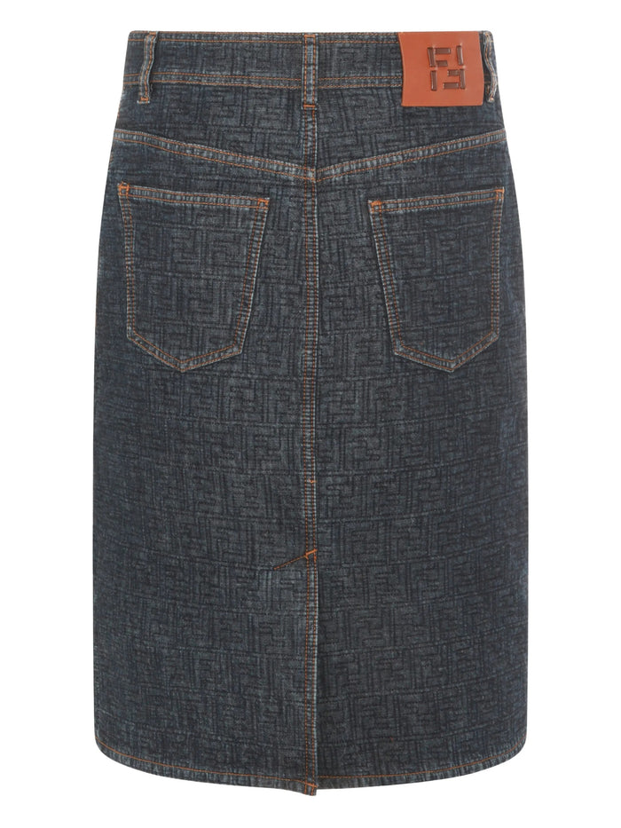 Gonna Ff Padded Denim Blue
