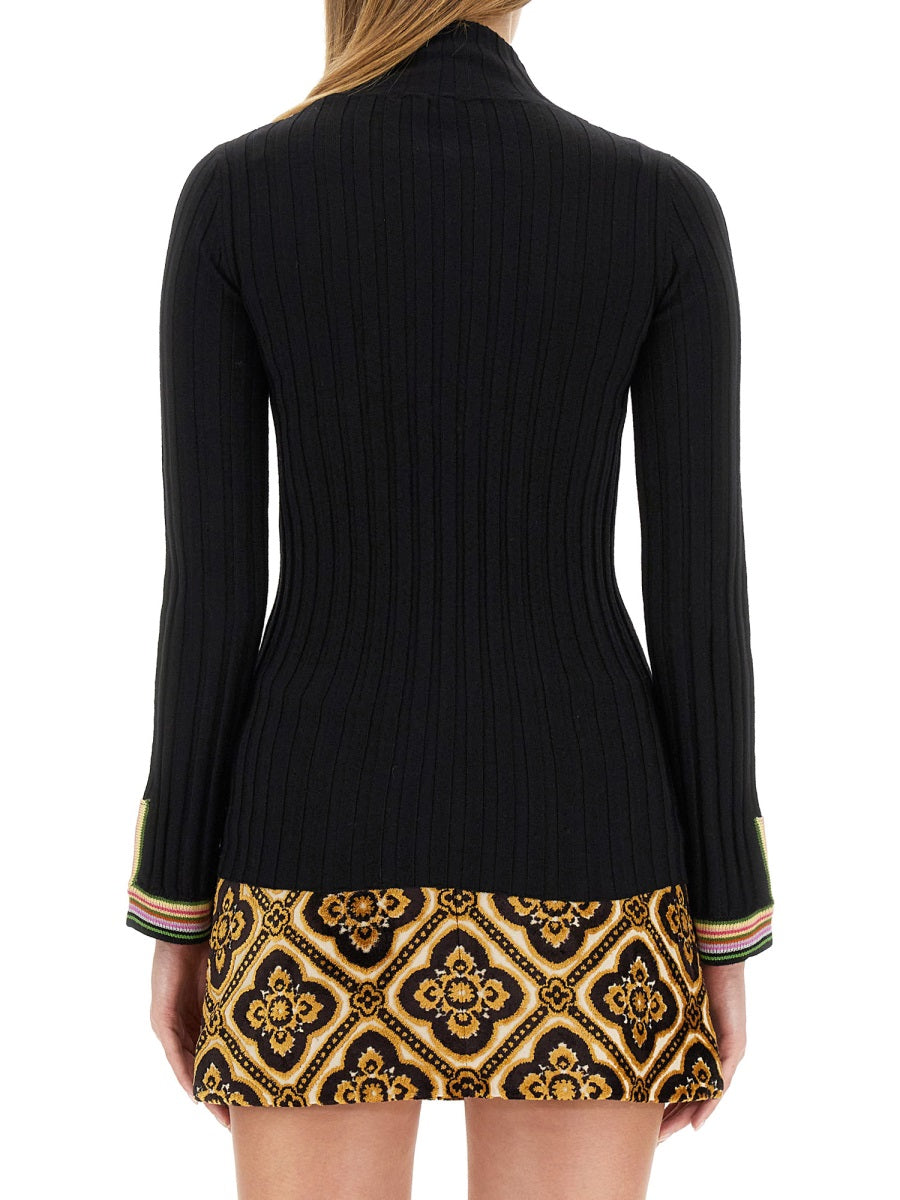Turtleneck Shirt Black Wool Jumpers