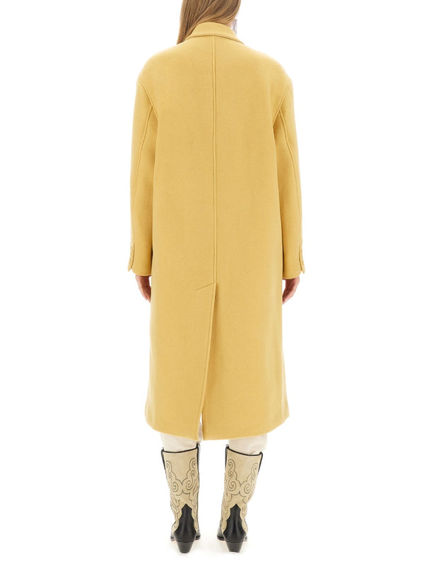 Theodore Coat Yellow Virgin Wool Trench & Raincoats