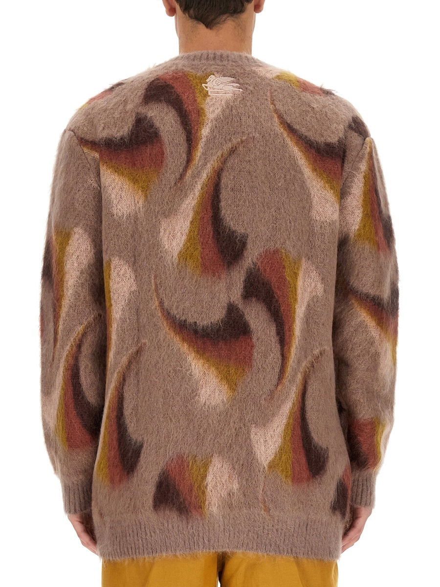 V-Neck Cardigan Multicolour Mohair Jumpers