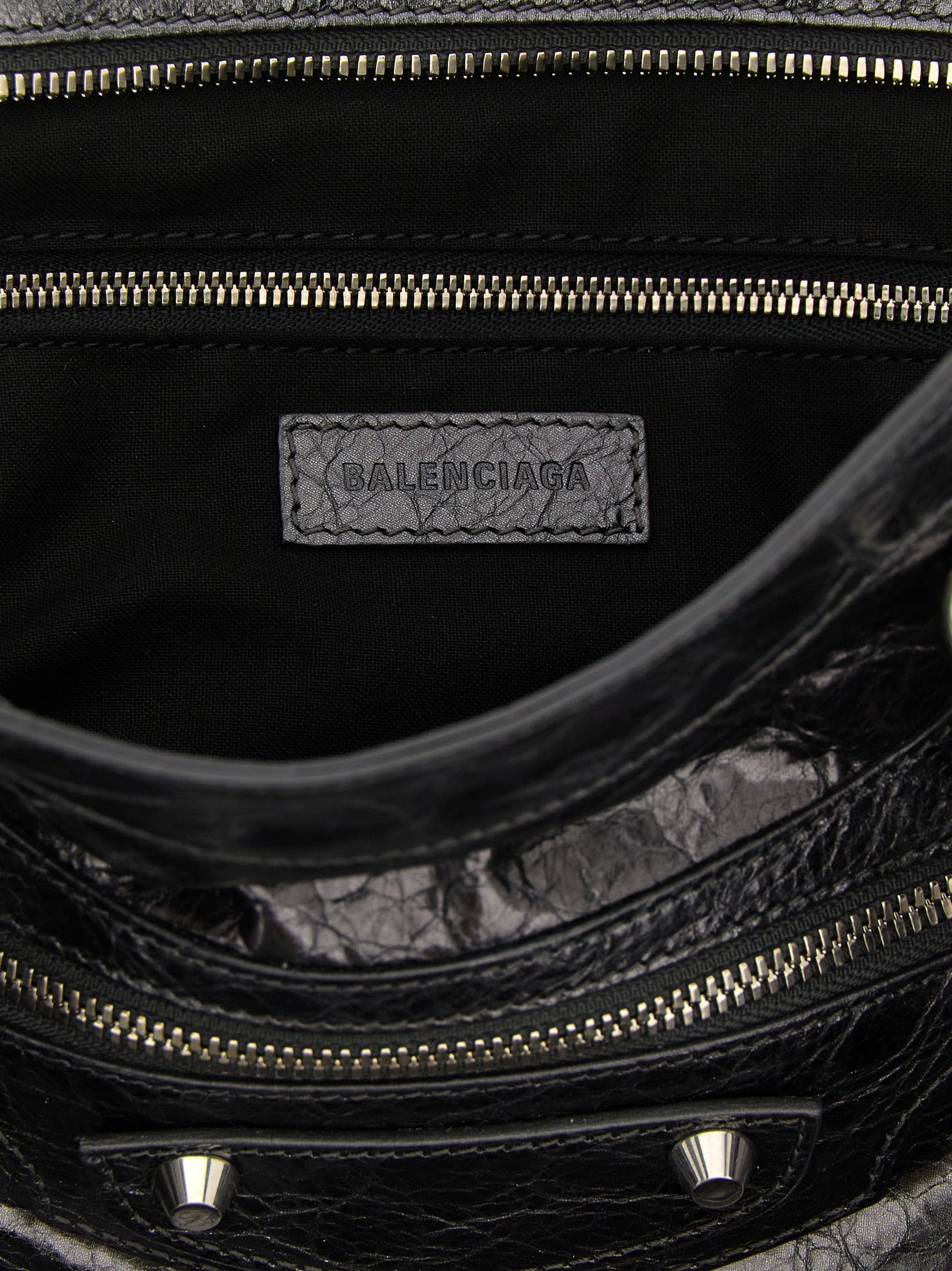 Le City M Handbag Silver Lamb Leather (ovis Aries) Hand Bags