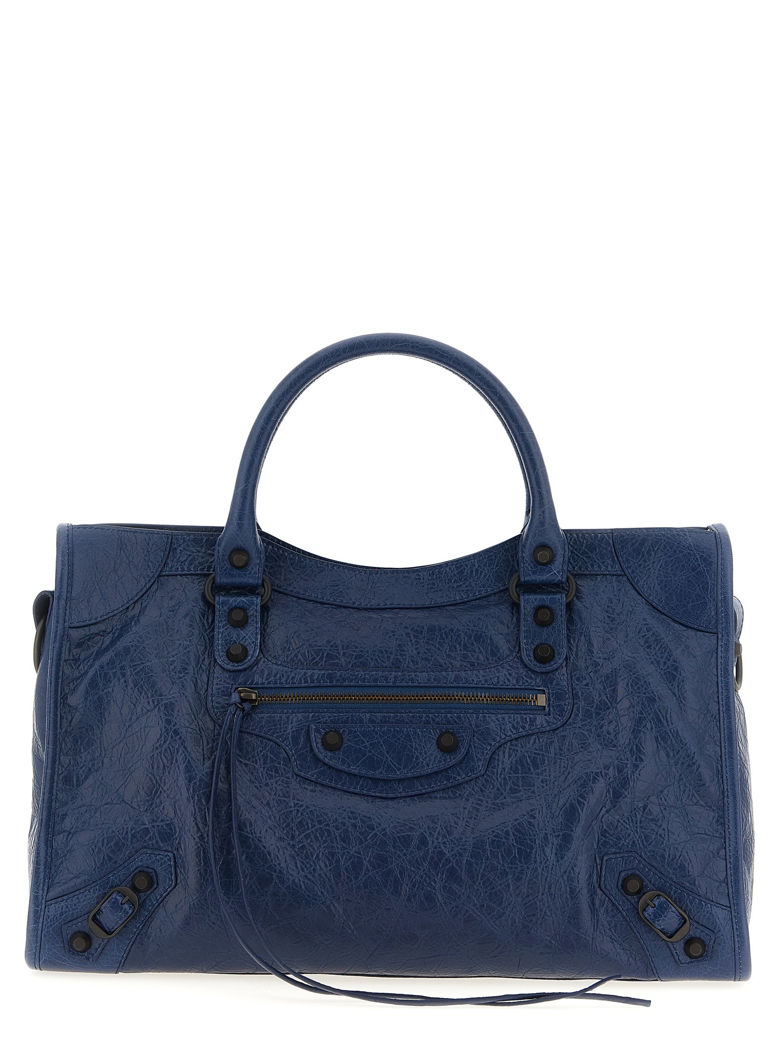 Le City Bag M Handbag Blue Lamb Leather (ovis Aries) Hand