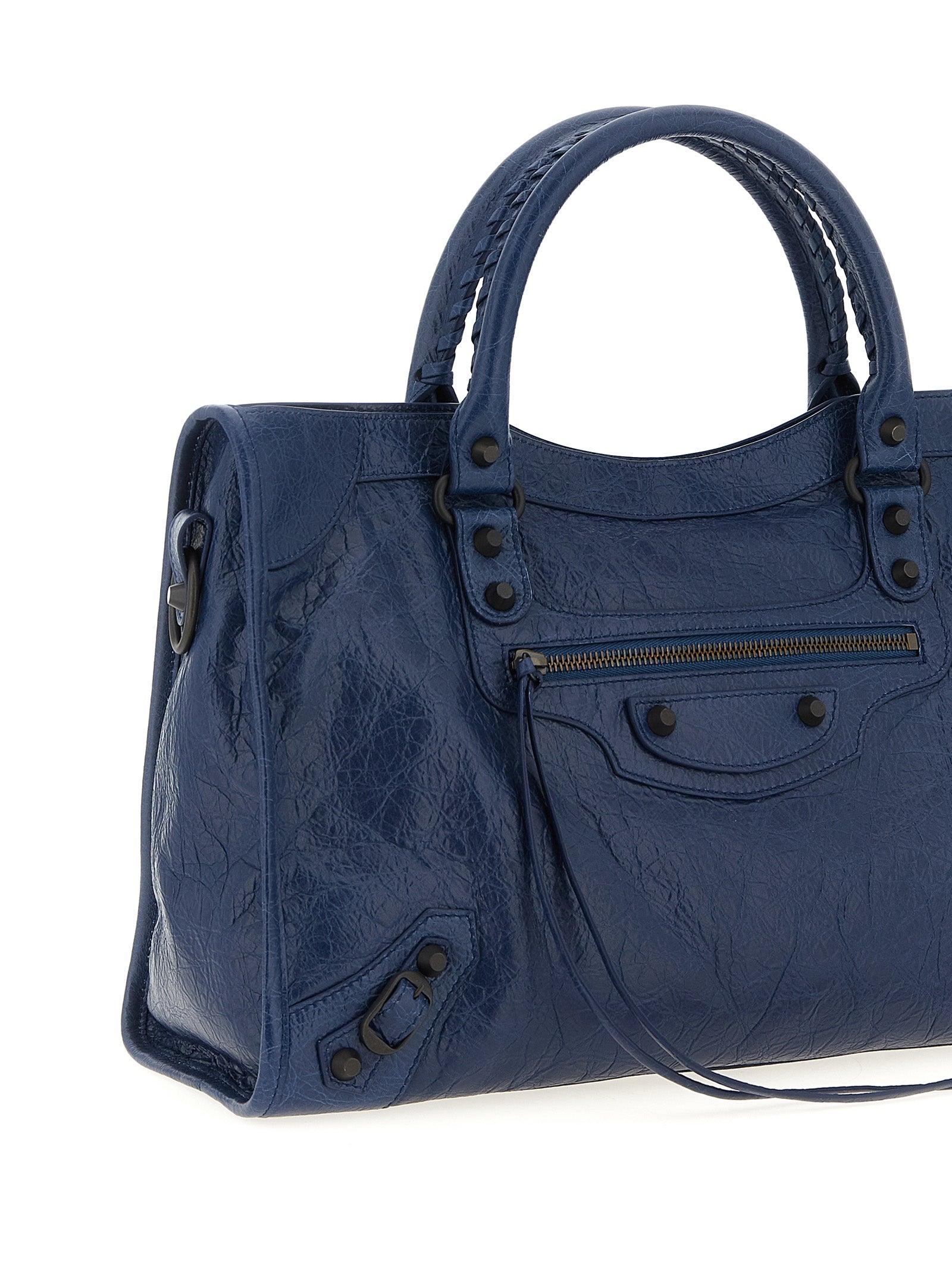 Le City Bag M Handbag Blue Lamb Leather (ovis Aries) Hand