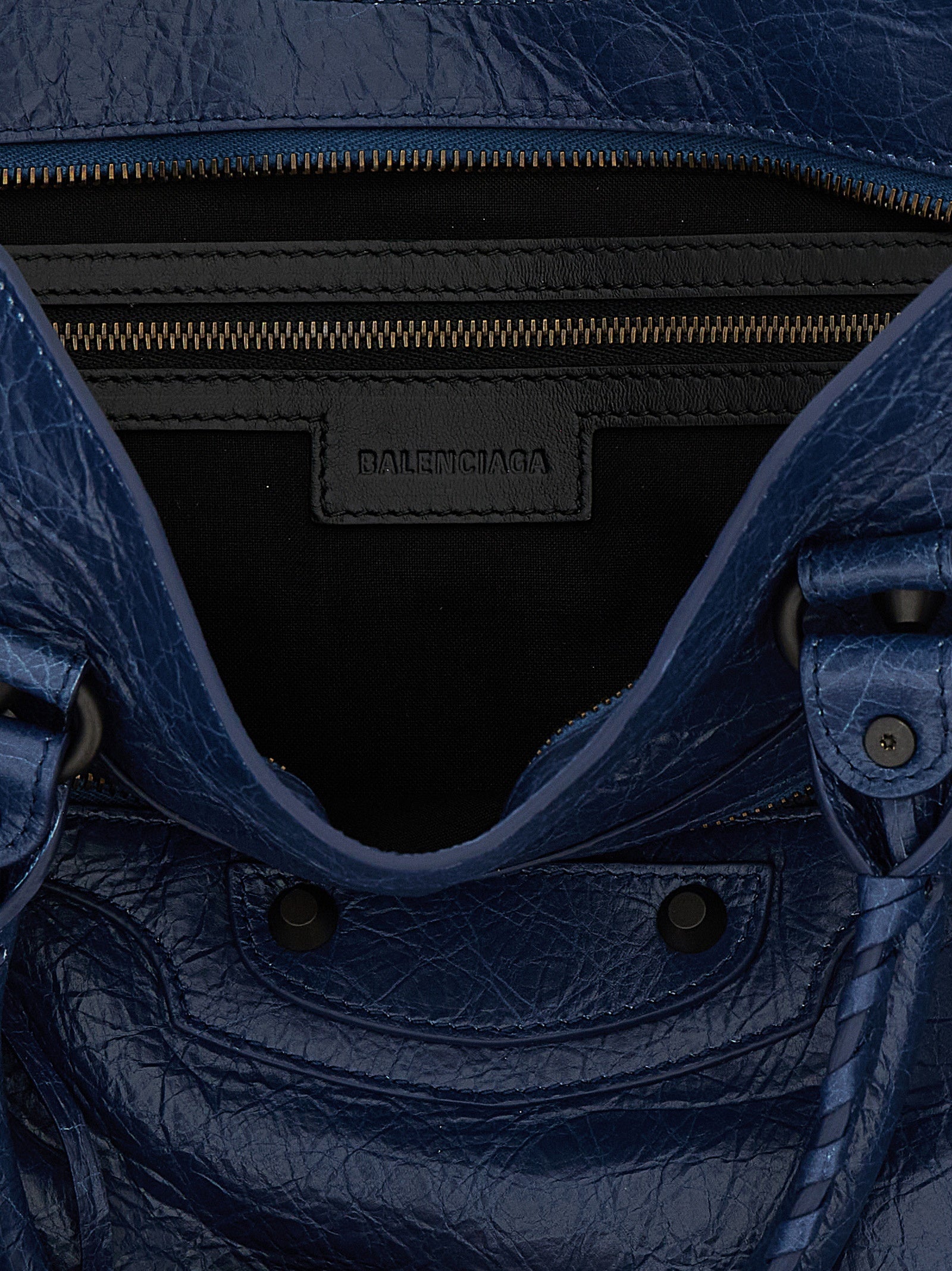 Le City Bag M Handbag Blue Lamb Leather (ovis Aries) Hand