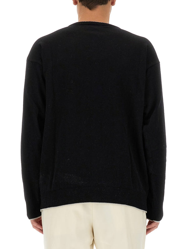 Jersey With Logo Black Cashmere Jumpers