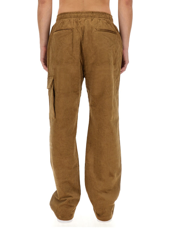 Cargo Pants Beige Cotton Elastane Trousers