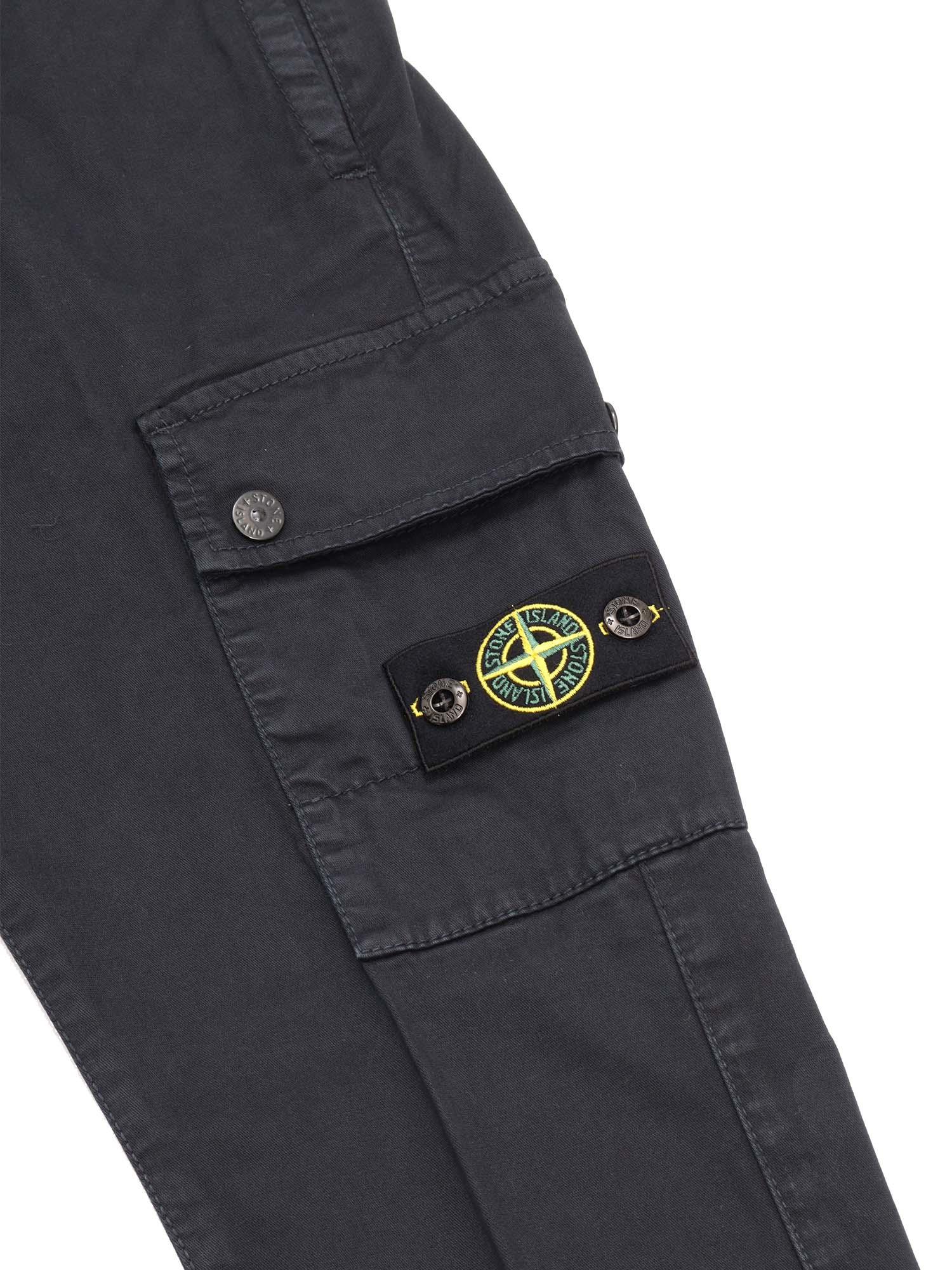 REGULAR TAPERED TROUSERS Blue Cotton Elastane Pant